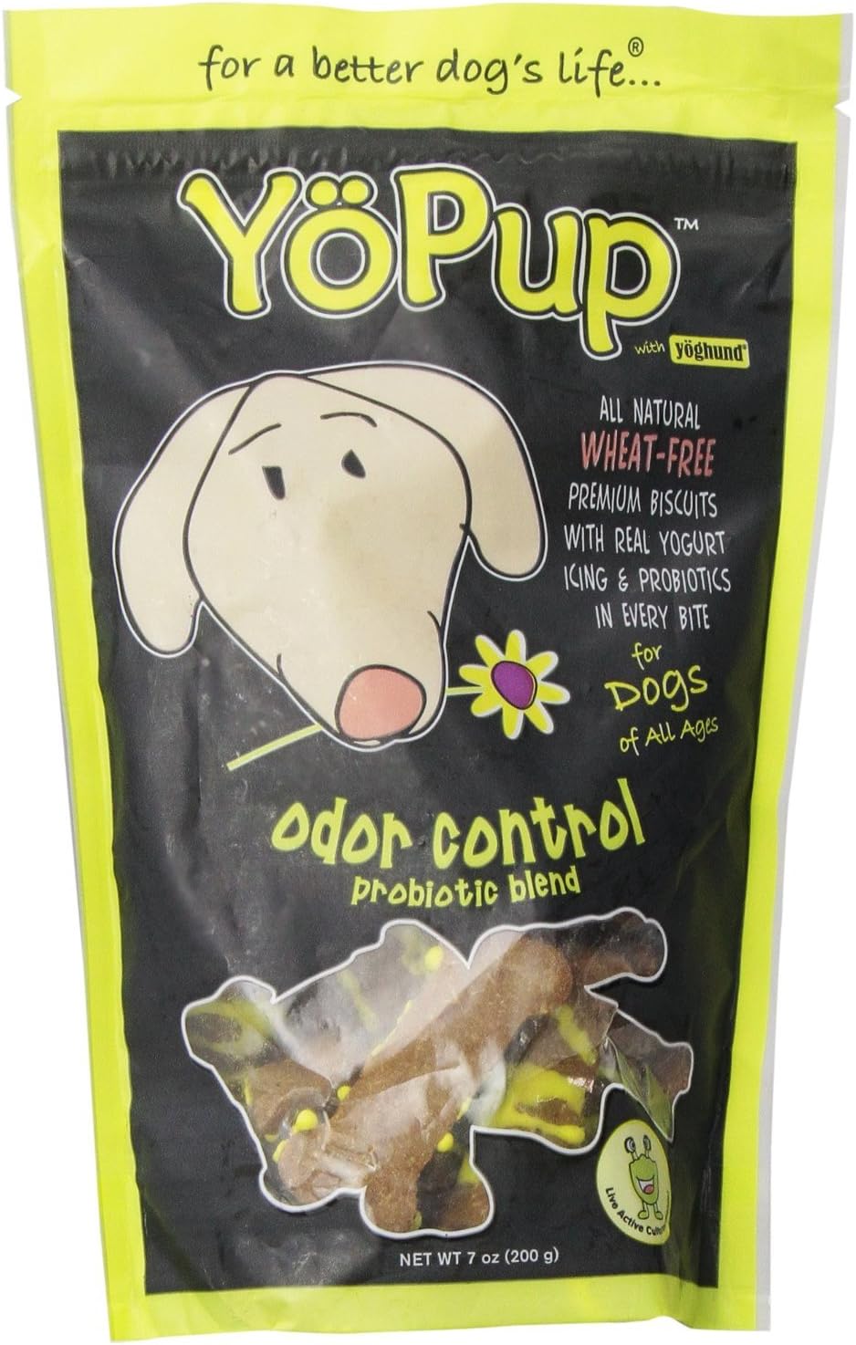 Yoghund YoPup Odor Control Wheat Free Biscuits with Yogurt Probiotic Icing for Pets, 7-Ounce (Pack of 3)