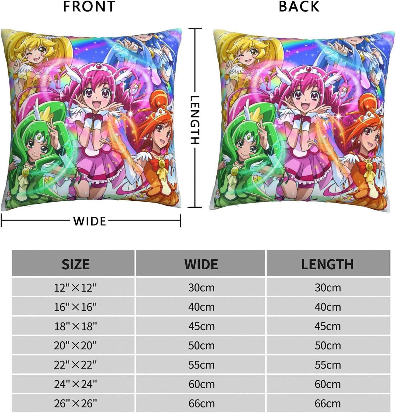 Amazon｜プリキュア 枕カバー 40×40cm ピローケース 防ダニ 抗菌 防臭