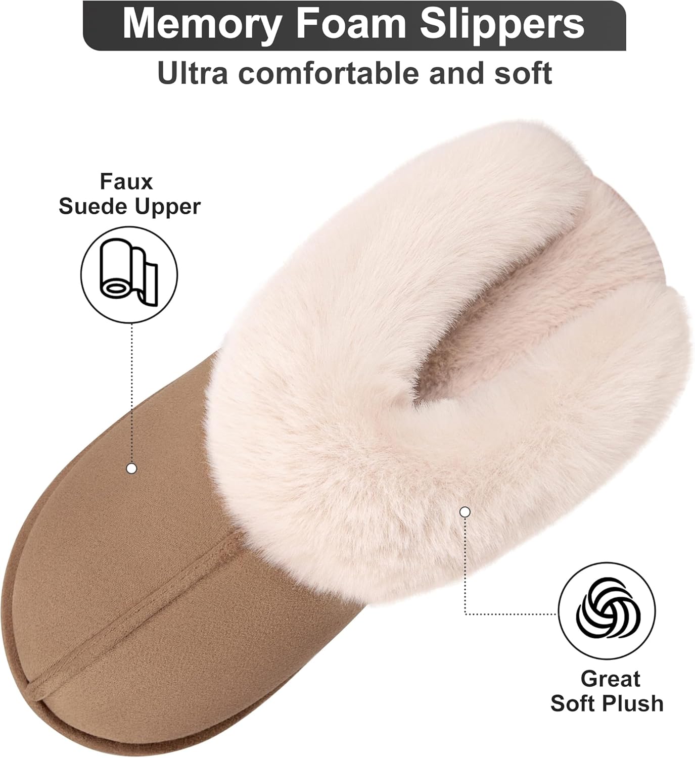 Metog Women's House Slippers Fluffy Soft Warm Slip On Bedroom Shoes Anti-Skid Cozy Plush for Indoor Outdoor - Image 3