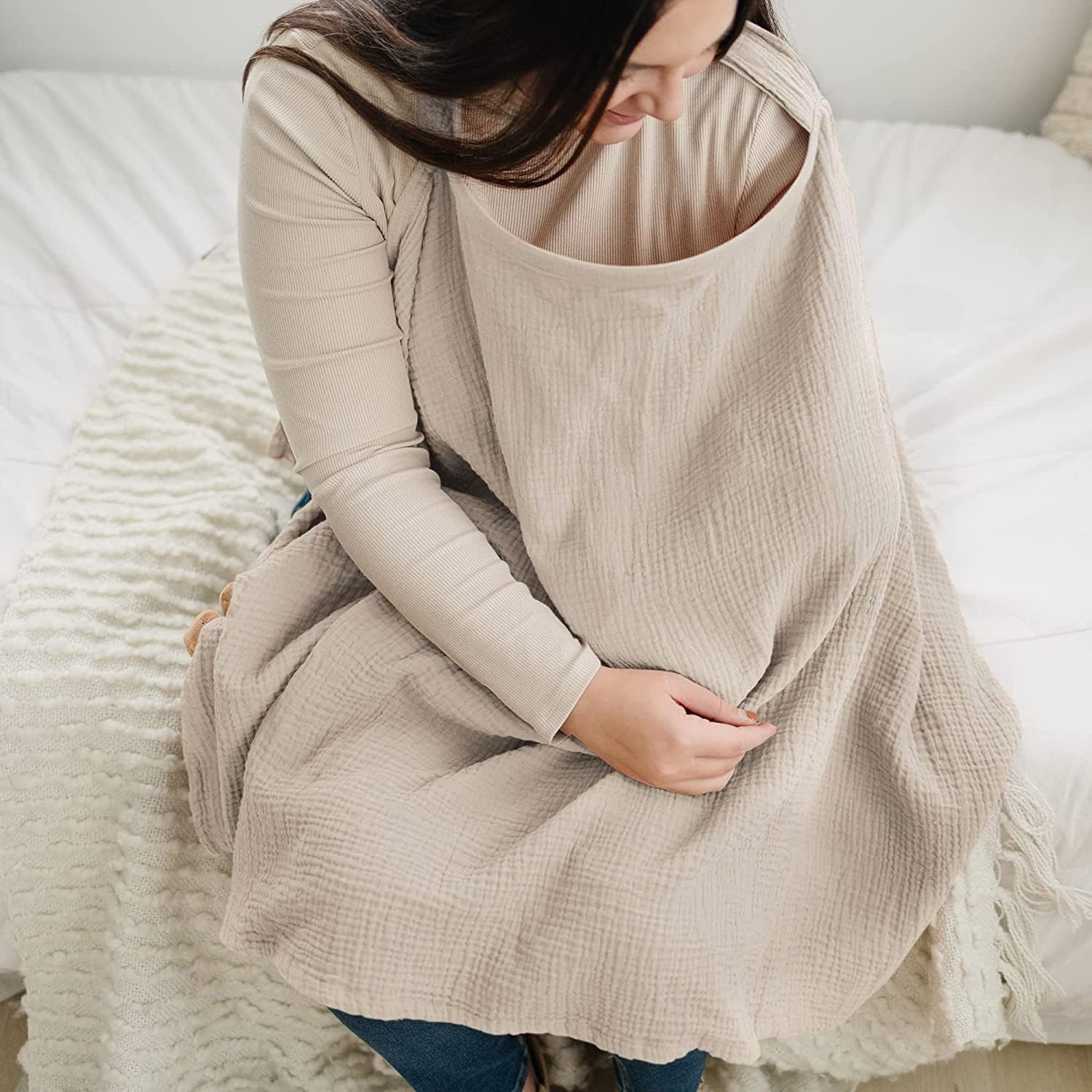 Nursing Cover for Breastfeeding, Feeding Covers for Nursing Mom Breastfeeding Essential Items for New Mothers in Various Scenarios Suitable - Image 2 thumbnail