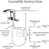 Vista 6 de HALO Grifo de baño sin contacto con sensor comercial automático con cubierta de orificio, placa de cubierta, grifo activado por movimiento, manos