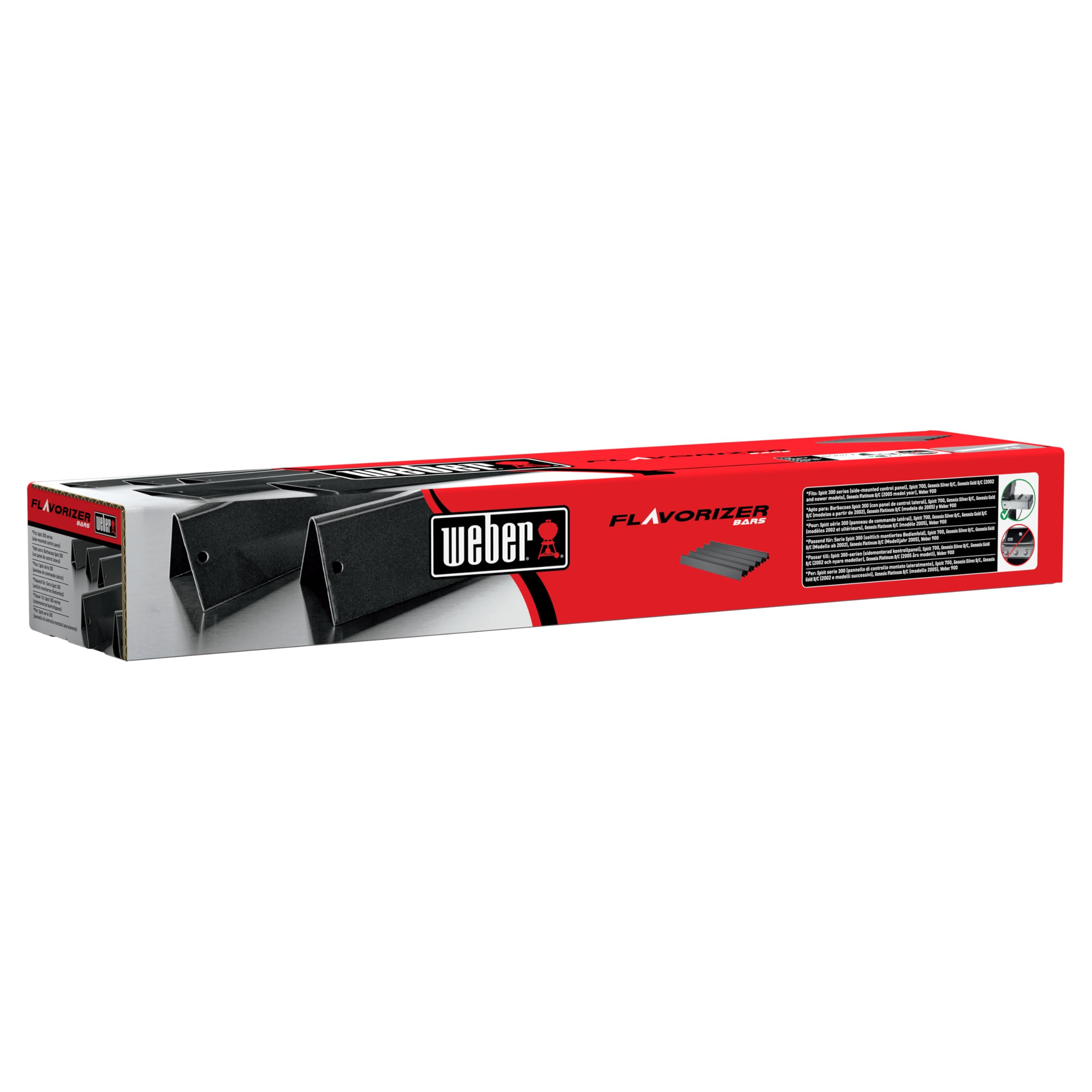 Weber Flavorizer Bars esmaltadas, compatibles con Spirit Serie 300 hasta 2012, Set de 5 Unidades para un asado equilibrado y Aroma Intenso