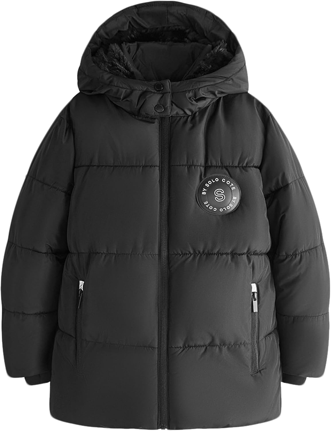 solomate Boys Winter Coats with Hood - 8-14Y Outerwear Winter Puffer Heavyweight Fleece Lined Jackets Coats for Kids - Image 7