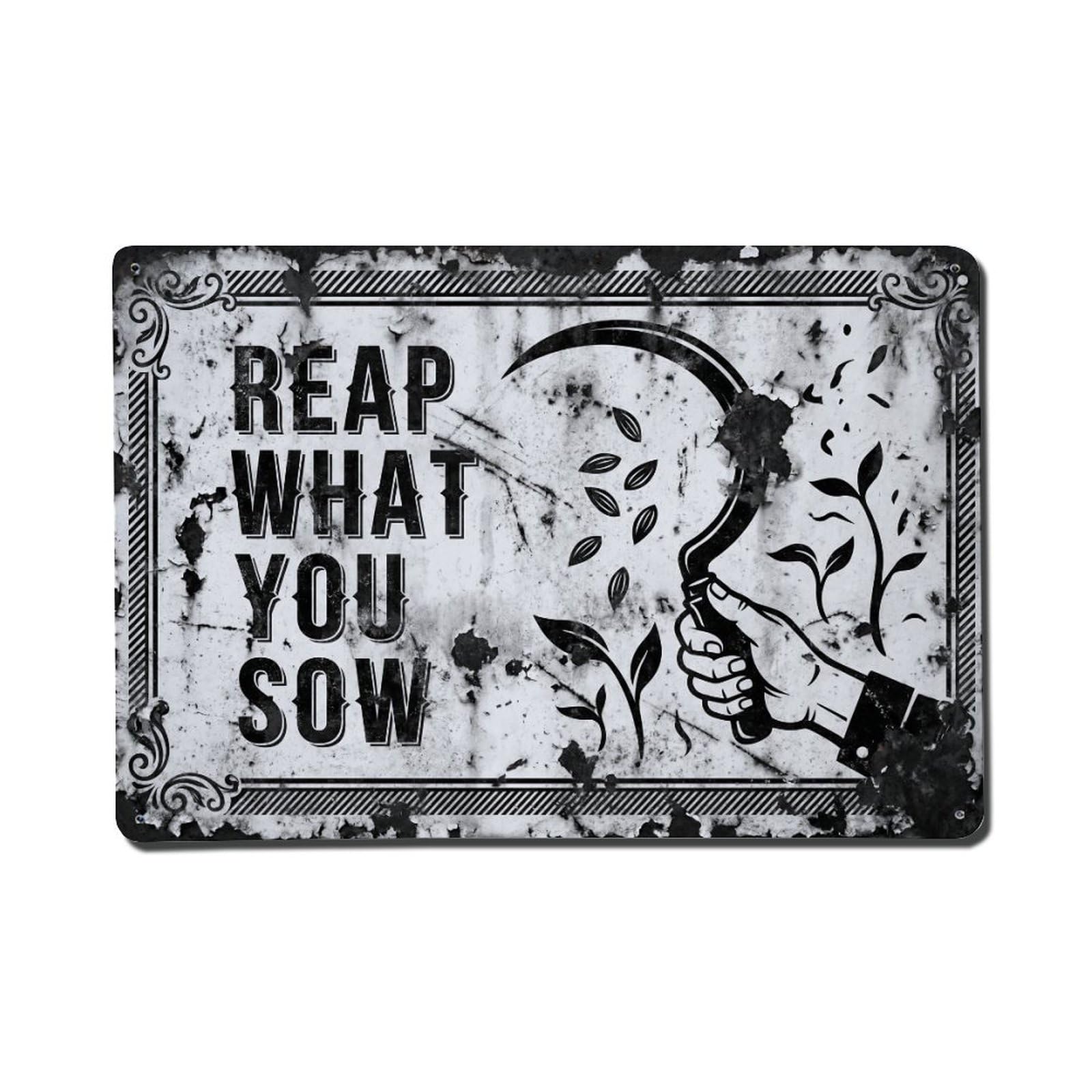 Reap What You Sow Karma Retro Motivational Slogans Vintage Metal Tin Sign Wall Decor for Cafe, Club, Garden Metal Poster 8x12Inch