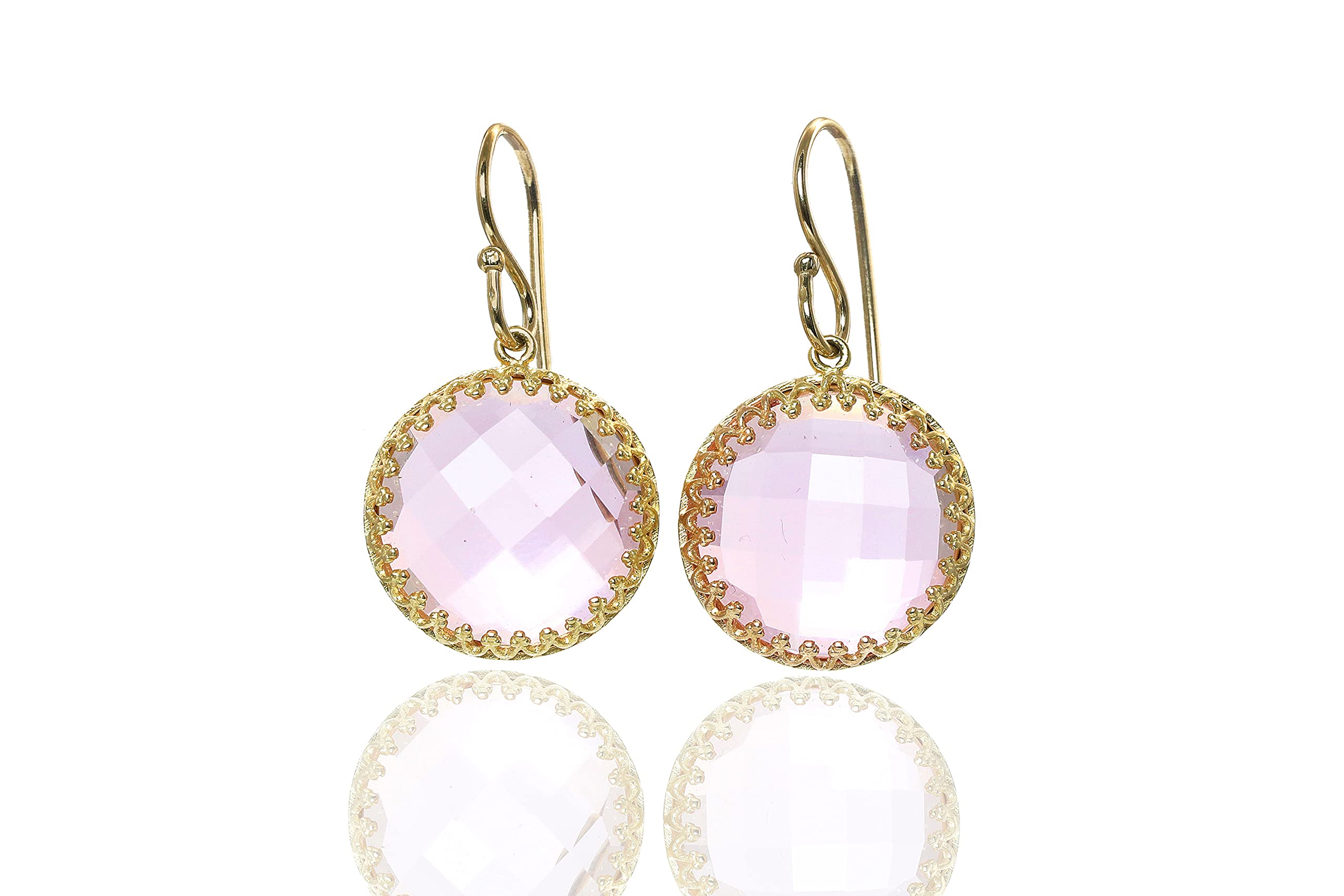 Dichiarazione Orecchini di Quarzo Rosa - Vibranti Orecchini di Pietra Semipreziosa - Orecchini Chic per Tutti i Giorni, Orecchini di Gemma - Anniversario, Regali di Compleanno per Donne