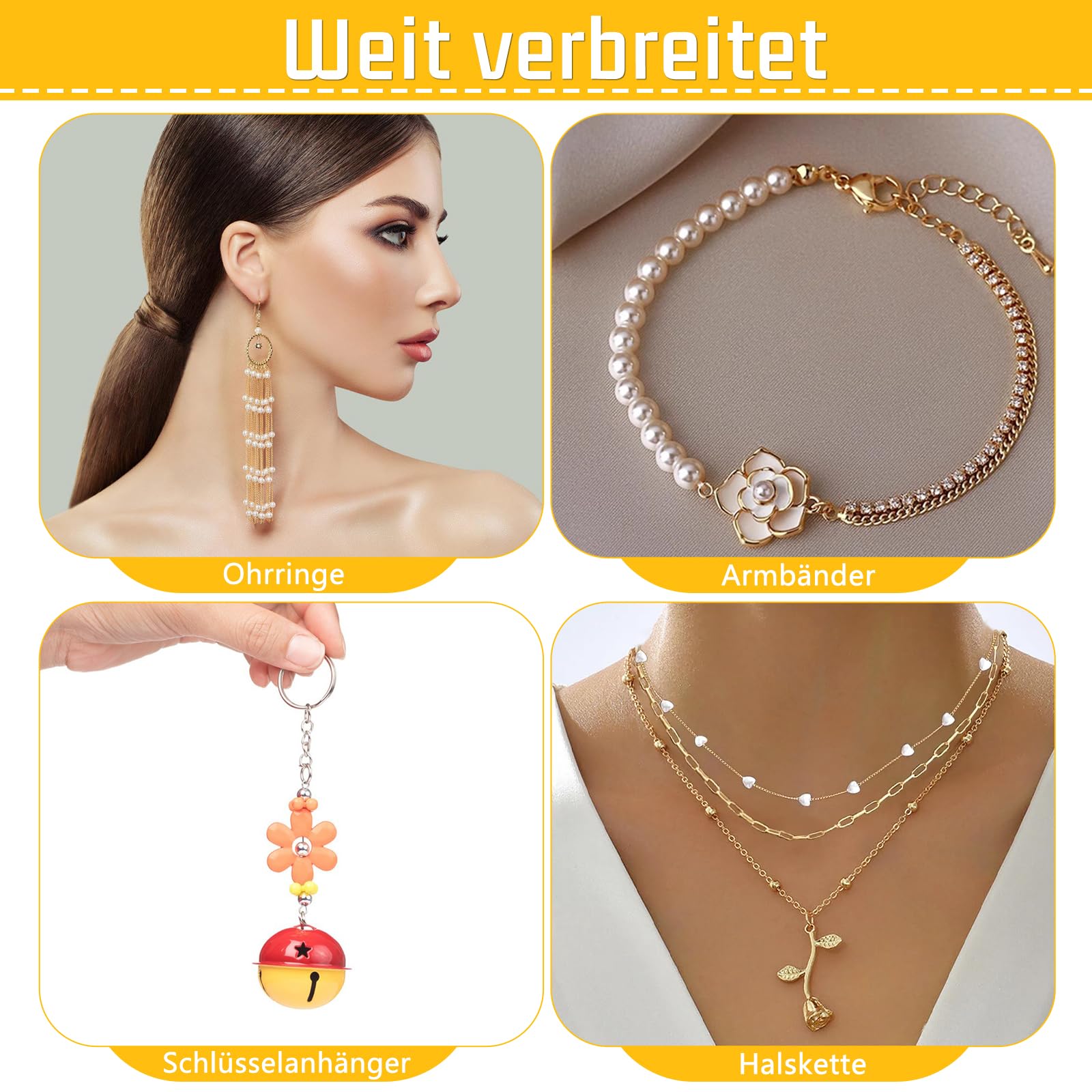 Kit 1002 Chiusure Per Braccialetti Fai Da Te - Moschettoni, Crimpende, Pinzette In Oro E Argento - Foto 2