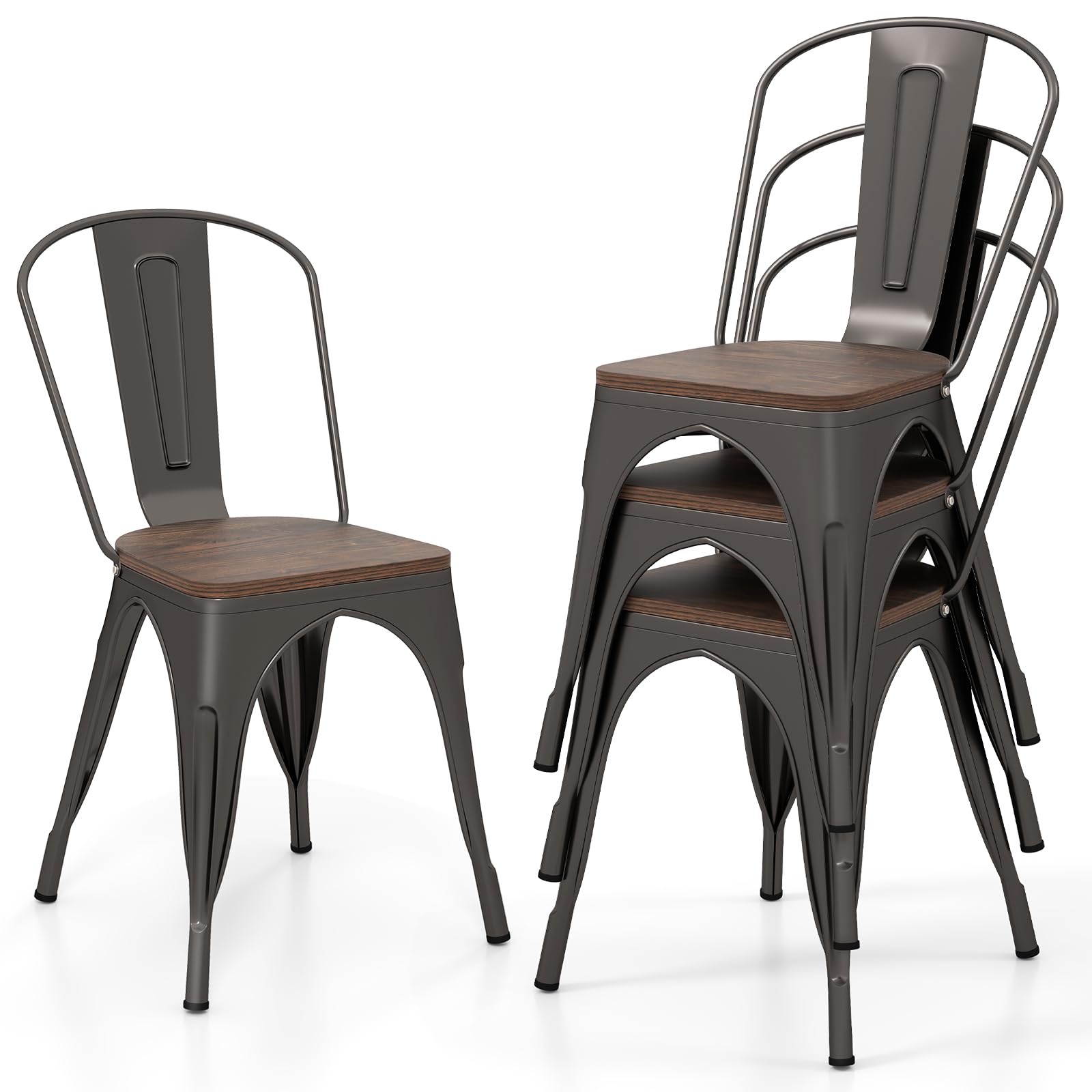 【KITH】アルテックChair63 Amazon.com - Giantex Metal Dining Chairs Set of 4, Stackable