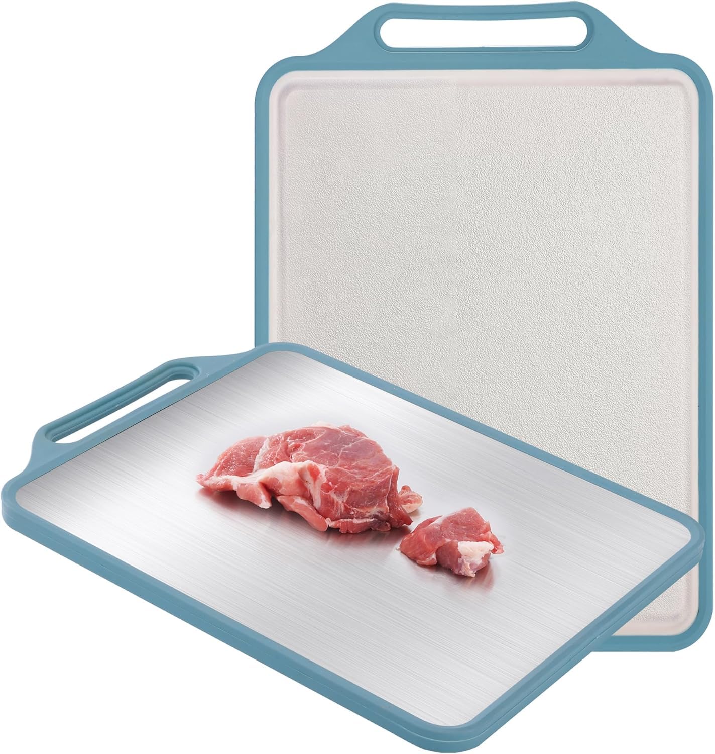 Sponsored Ad - Double Sided Cutting Board for Kitchen, Stainless Steel Cutting Board, Double Side Antibacterial Chopping Board for Deli Meat Vegetable, Stainless Steel Chopping Board 15.5x12 Inches