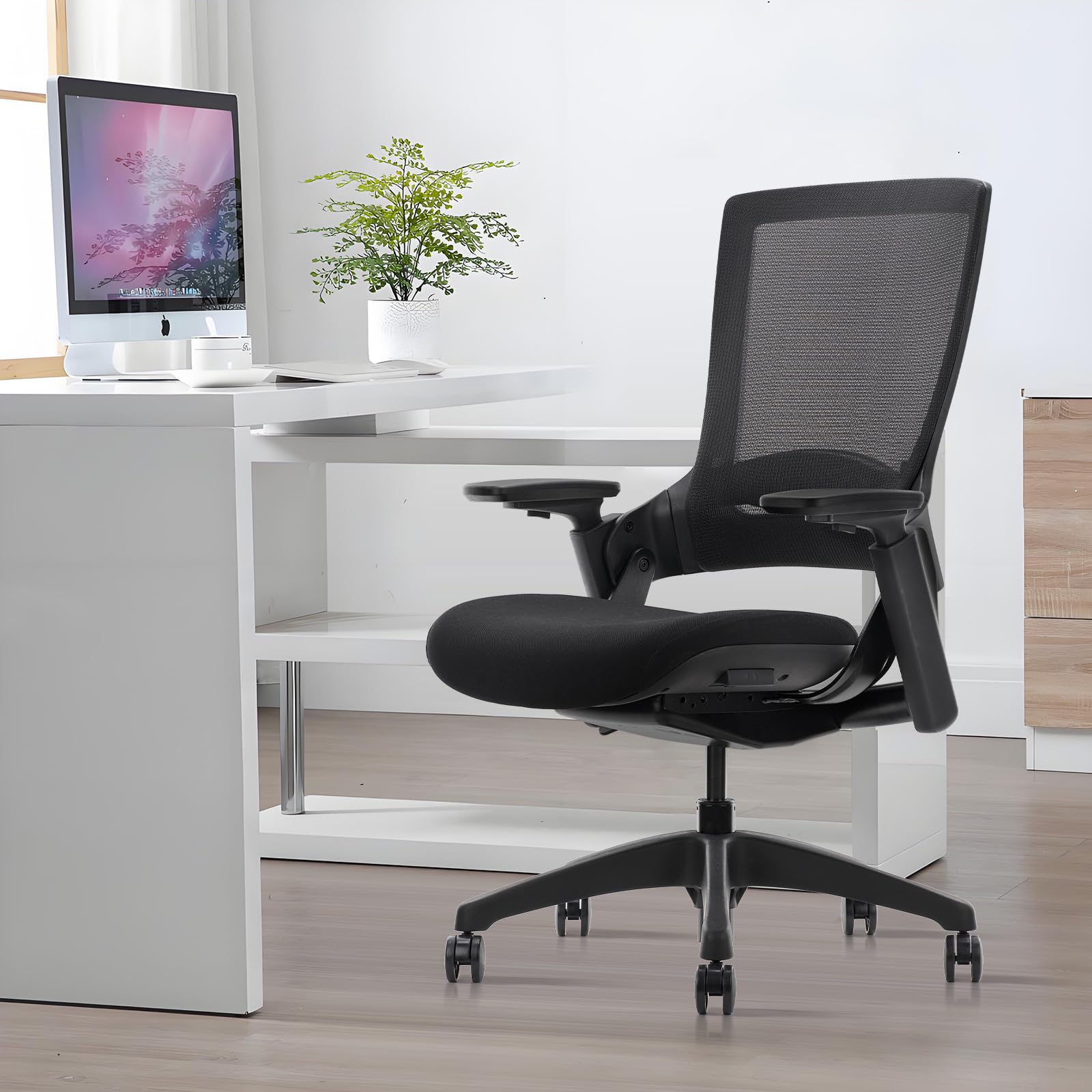 CLATINA Swivel Executive Chair Adjustable Ergonomic Computer Chair with 3D Armrest and Lumbar Support Mesh Backrest Task Chair — view 8