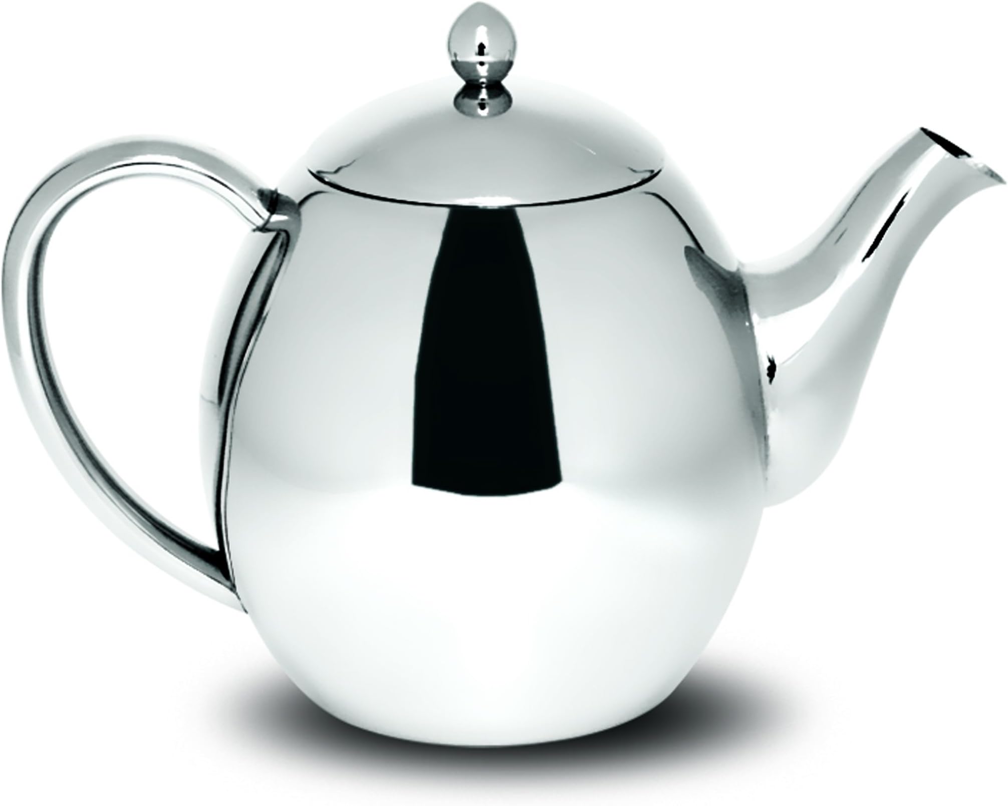 Café Olé PT035 Premium Tea Pot, 18/10 Stainless Steel, Mirror Polished