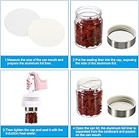 Vista 4 de PATIKIL Revestimiento de tapa de papel de aluminio de 2.165 in2.15 pulgadas, 150 revestimientos de sellado térmico resistentes por inducción