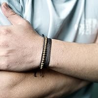 Vista 50 de Handmade Natural Stone Beaded Healing Bracelet Gift for Men Adjustable Rope String Bracelet