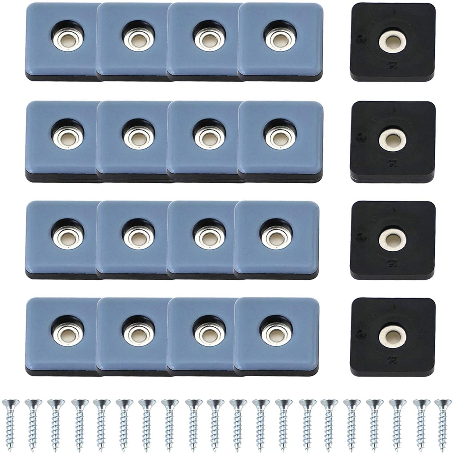 CTRLZS 20Pcs Furniture Sliders for Carpet PTF Furniture Glides -In Square Furniture Moving Slider 25Mm with Screws