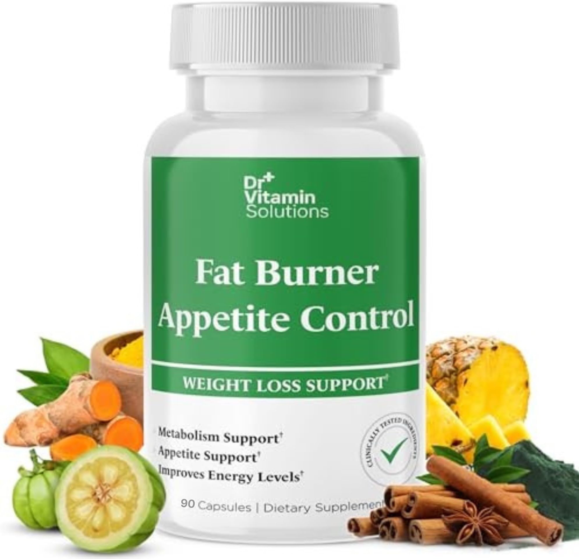 Fat Burner & Appetite Control Weight Loss Supplements for Women & Men - Metabolism Booster w/ L-Carnitine, CLA, Chromium - Appetite Suppressant for Weight Loss - 60 Capsules