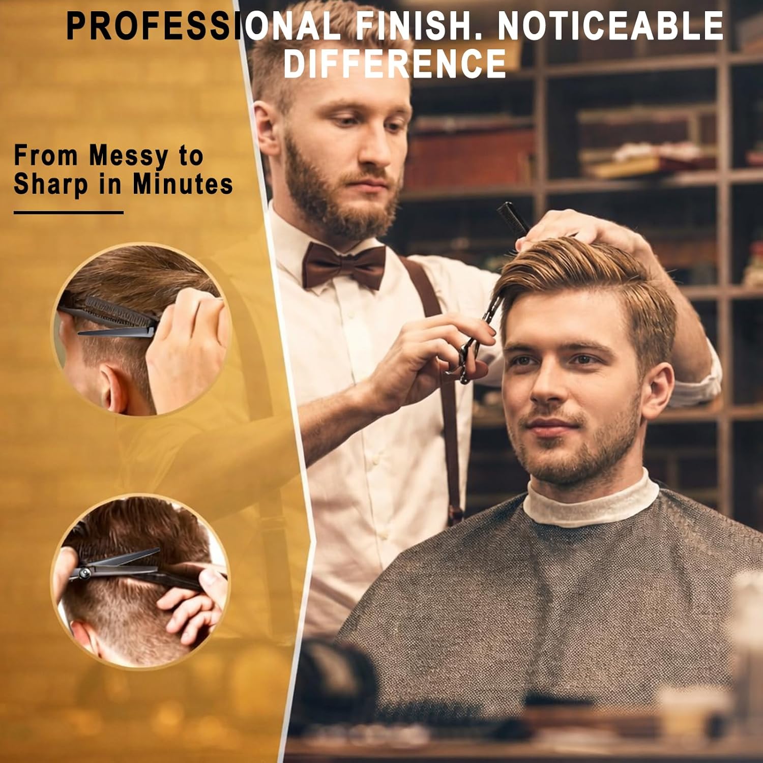 Hair Cutting Scissors & Shears Kit - 20-Piece Professional Hairdressing Tools Set for Barber Salon Home Thinning Scissors, Straight Razor, Comb, Clips, Cape, Hair Styling & Trimming for Men Women Kids