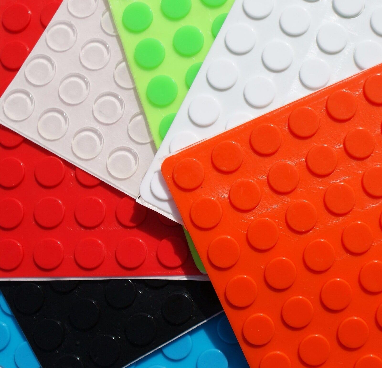 RUBBER FEET Bumpons ~ 12mm x 2mm ~ Self Adhesive STICKY PADS Dots STOPPERS ~ Furniture Protectors ~ Clear, Black, White, Orange, Red, Blue, Green (20, Orange)