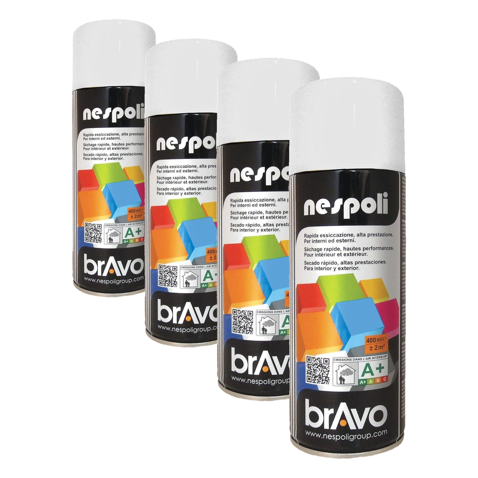 Pintura en spray blanca para madera metal y plástico efecto mate 4u