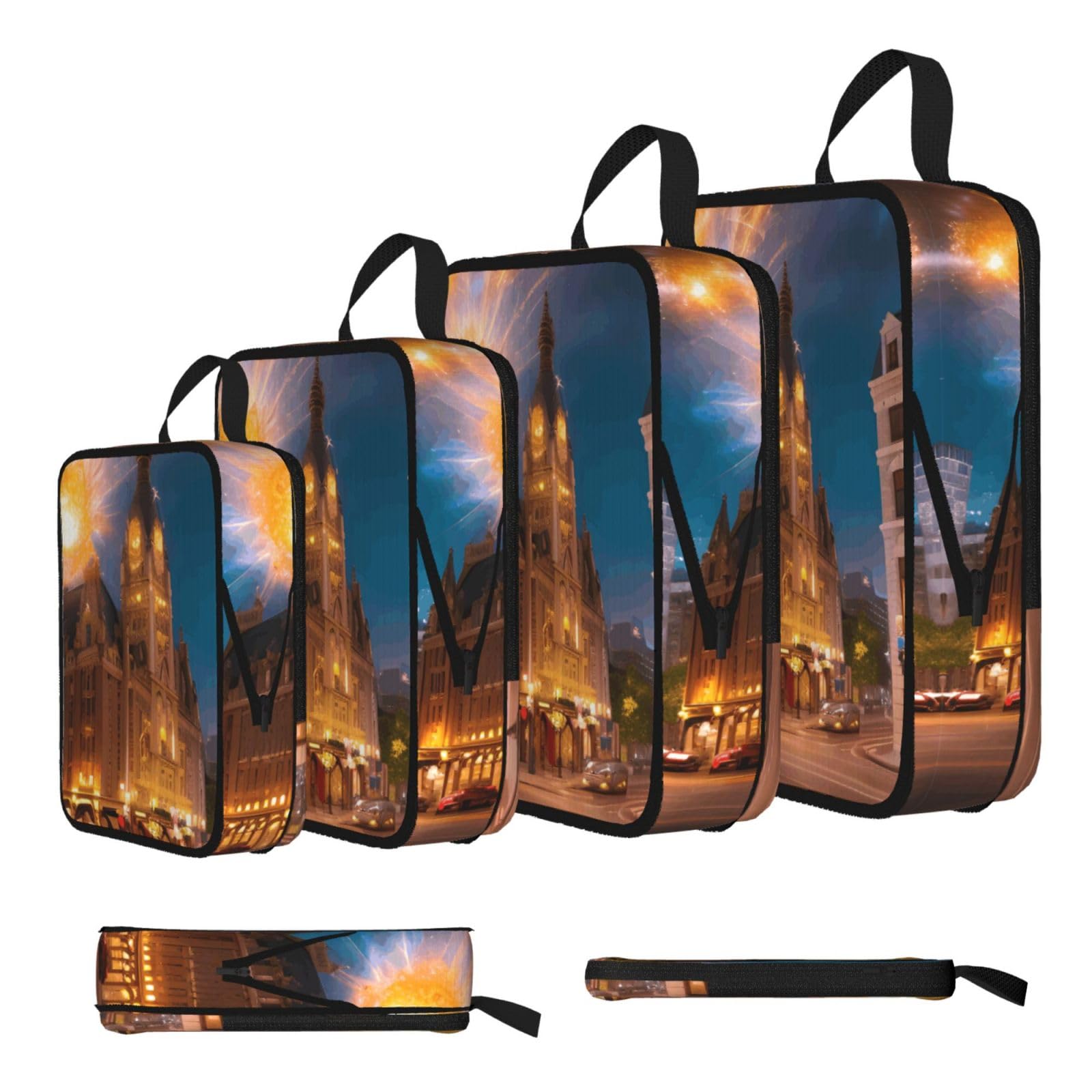 Fiery Red Street Compression Packing Cubes 4 Piece Set