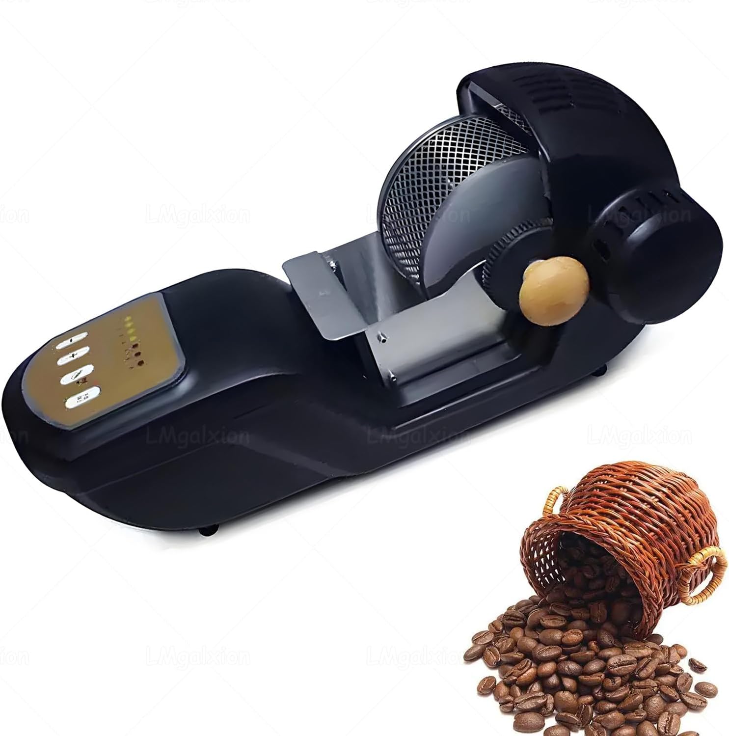 Small Coffee Roaster,1600w Electric Coffee Bean Roaster Machine for Home Use,300g Capacity Automatic Hot Air Roaster with Removable Stainless Steel Basket,Easy Clean Countertop Design