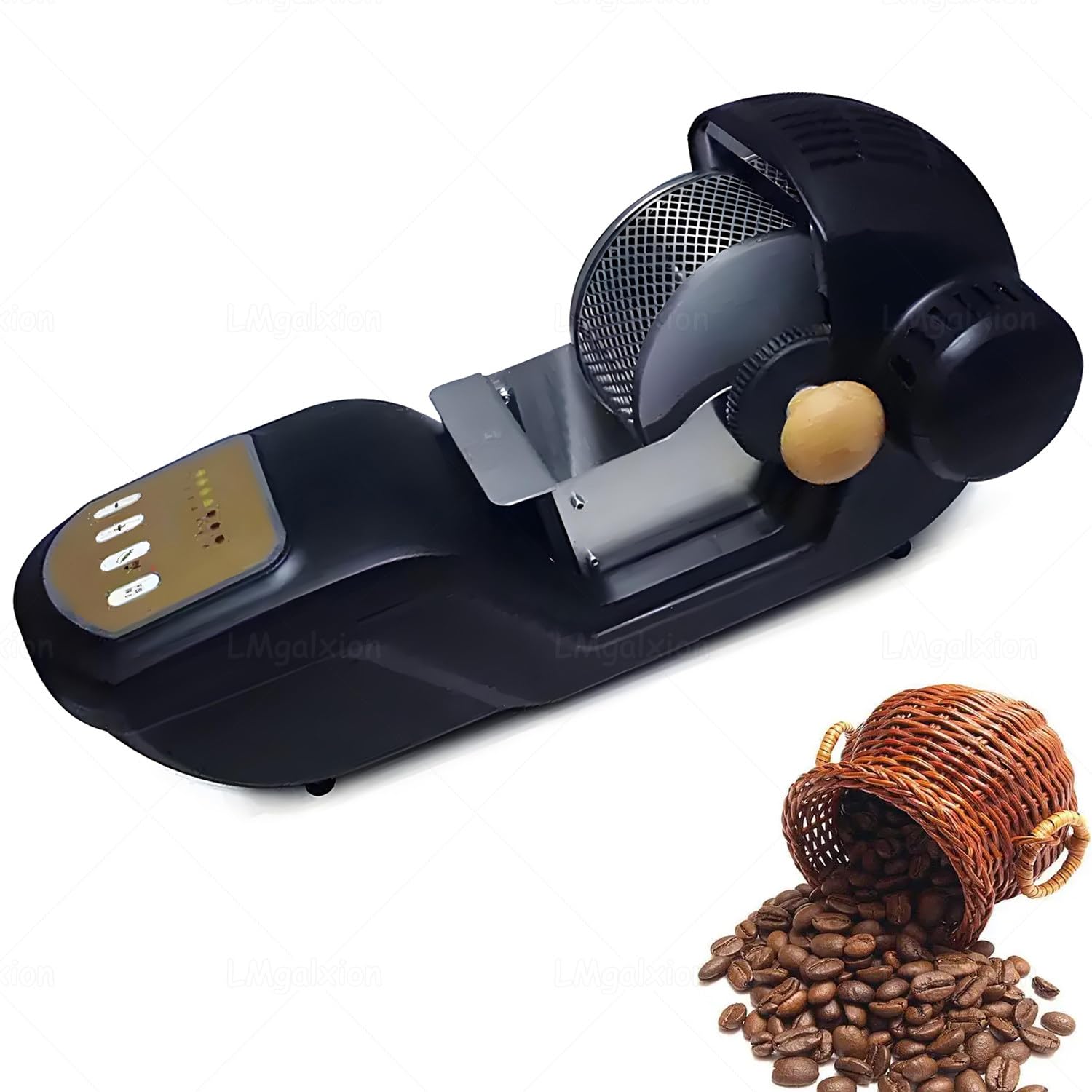 Torrefazione elettrica per chicchi di caffè, torrefazione ad aria calda da 1600 W per uso domestico, capacità 300 g, torrefazione automatica con cestello rimovibile, design facile da pulire