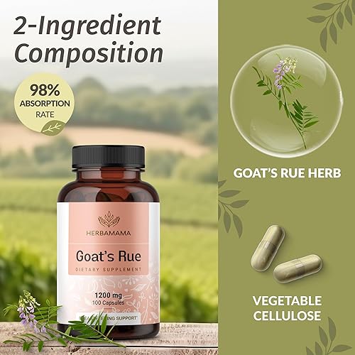 Vista 6 de HERBAMAMA Goat's Rue and Milk Thistle Kit – Paquete de 1200 mg de cabra Rue Cápsulas y gotas de desintoxicación de hígado de cardo mariano de 2