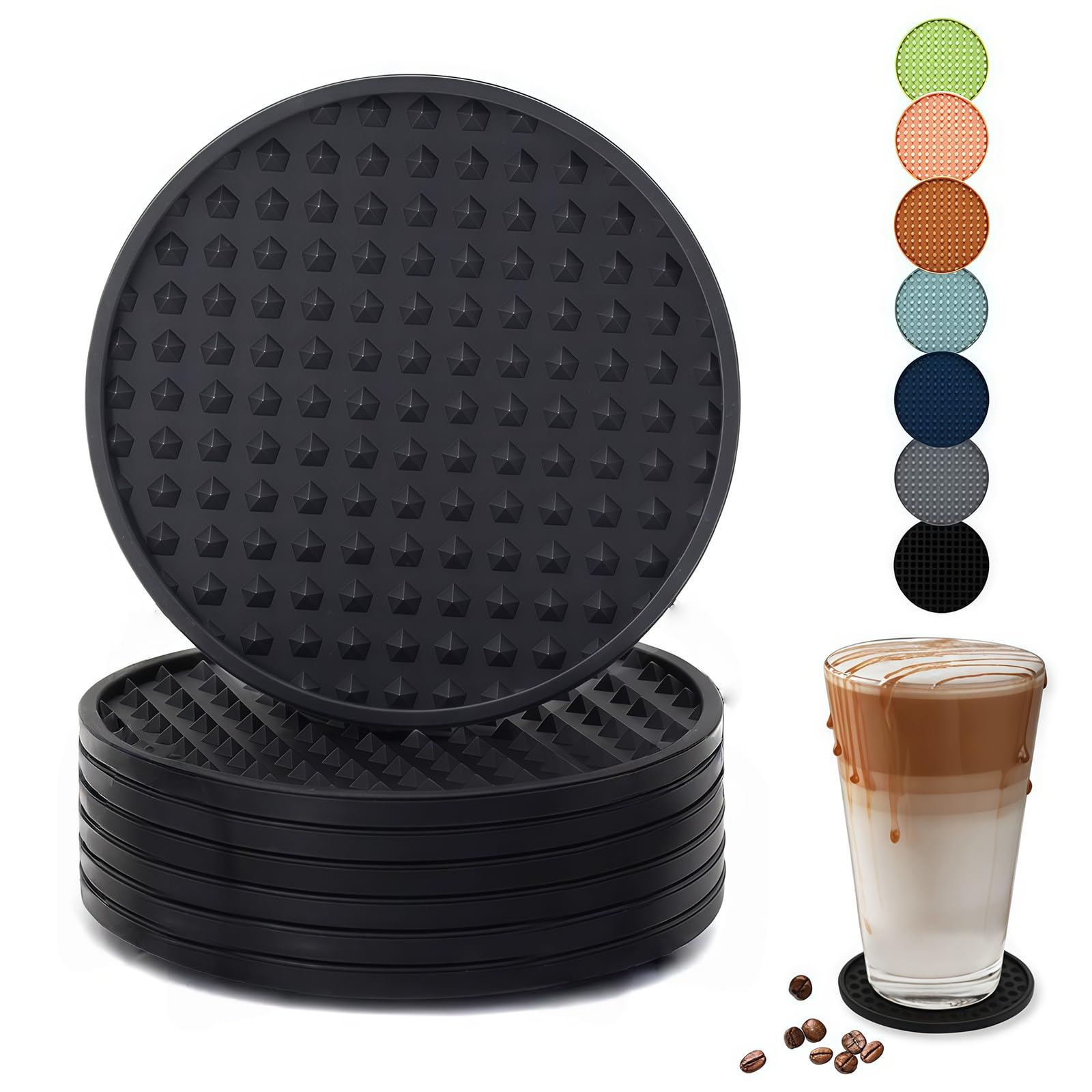 Silicone Coasters Nonslip Drink Mat for Hot Beverages Dishwasher Friendly Cup Pad Kitchen Accessory Nonslip Cup Coasters