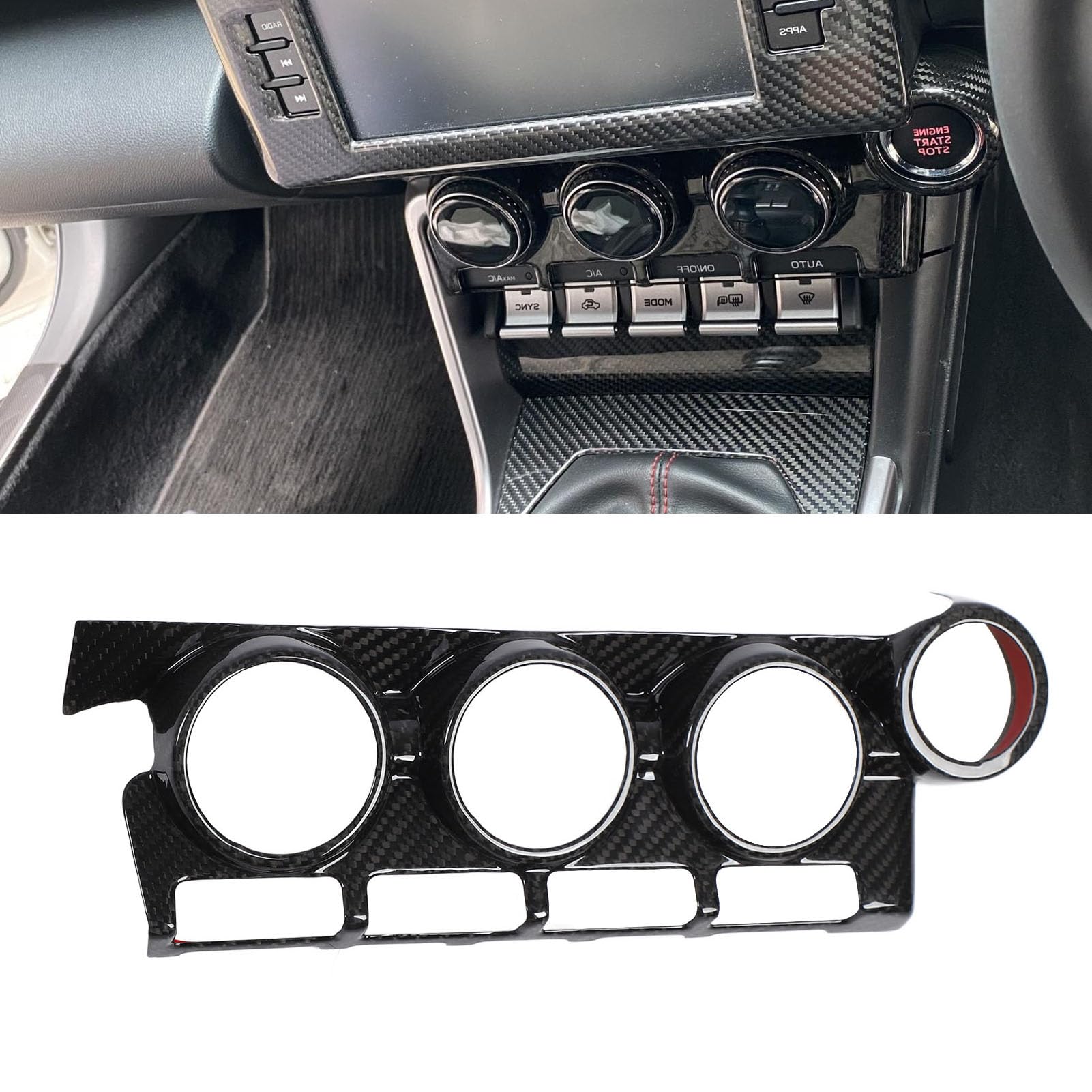 Carbon Fiber AC Control Panel Trim Cover, for 2022 RHD