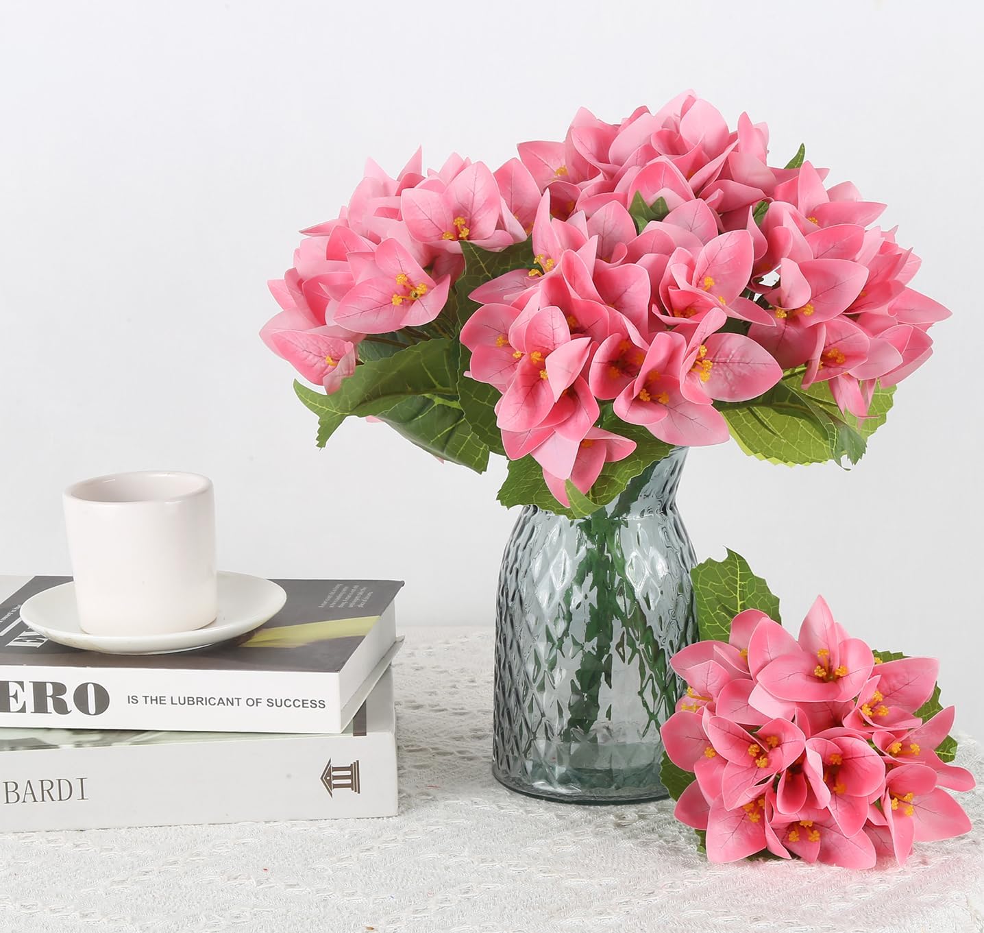 IPOPU Bougainvillea Artificial Flowers,6PCS Fake Pink Bougainvillea Flowers Real Touch Faux Flowers for Vase Table Wedding Party Home Decor (Pink) - Image 4