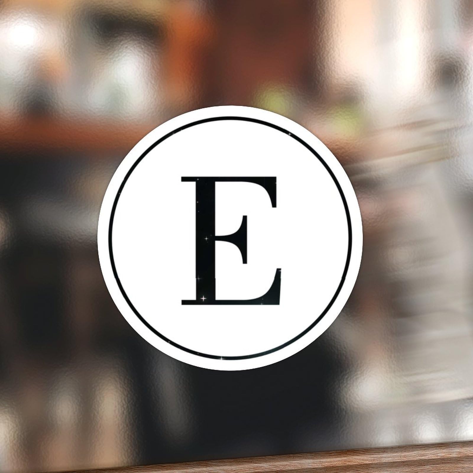 Swavecat Letter Stickers Letter in White Round Tag Stickers Round Decals Alphabet Letters Initial E Vinyl Label Sticker for Party Wedding Favor Gift