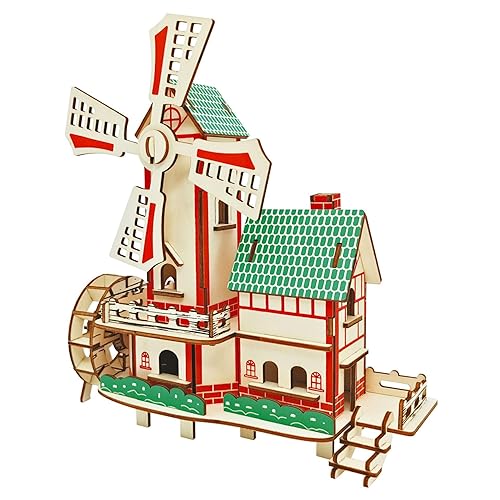 Wooden 3D Puzzles for Adults Log Cabin DIY Wood Miniature