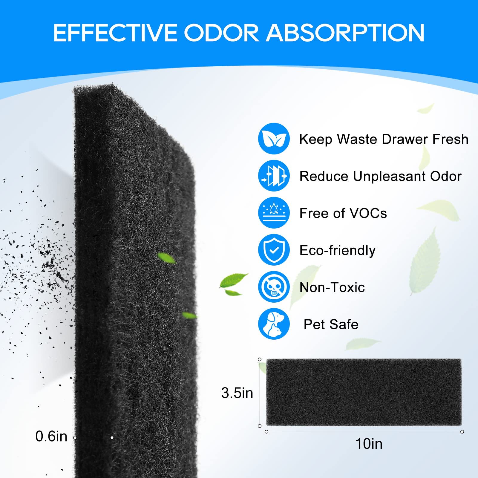 10-Pack Carbon Filters Compatible with Litter-Robot 3, Activated Carbon Litter Box Filter Compatible with Litter-Robot 3 Self Cleaning Cat Litter Box Filters, Accessories Replacement - image 2