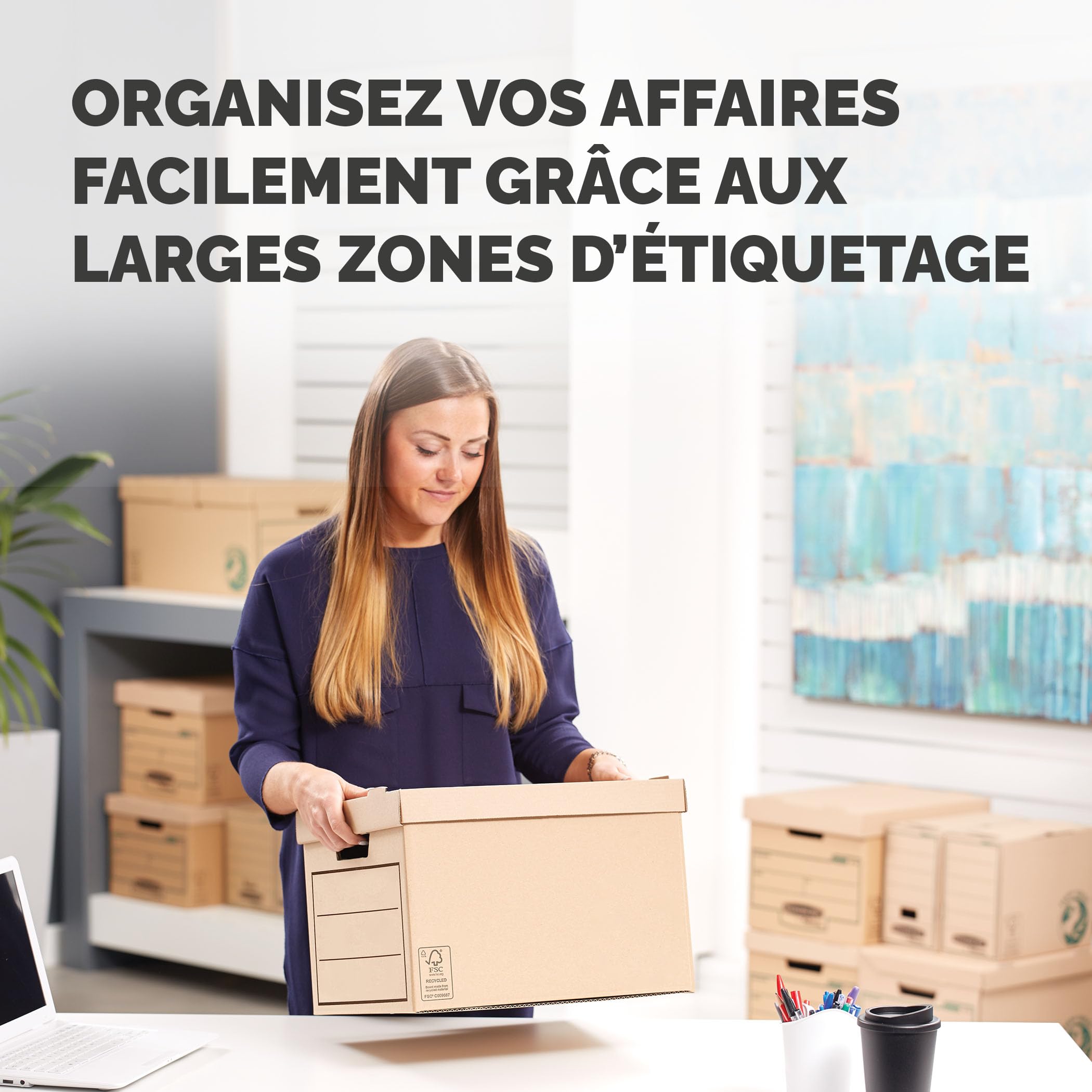 Fellowes - Boîte de rangement - Range Document - Multi-usage - Coloris Marron - 10 Unités