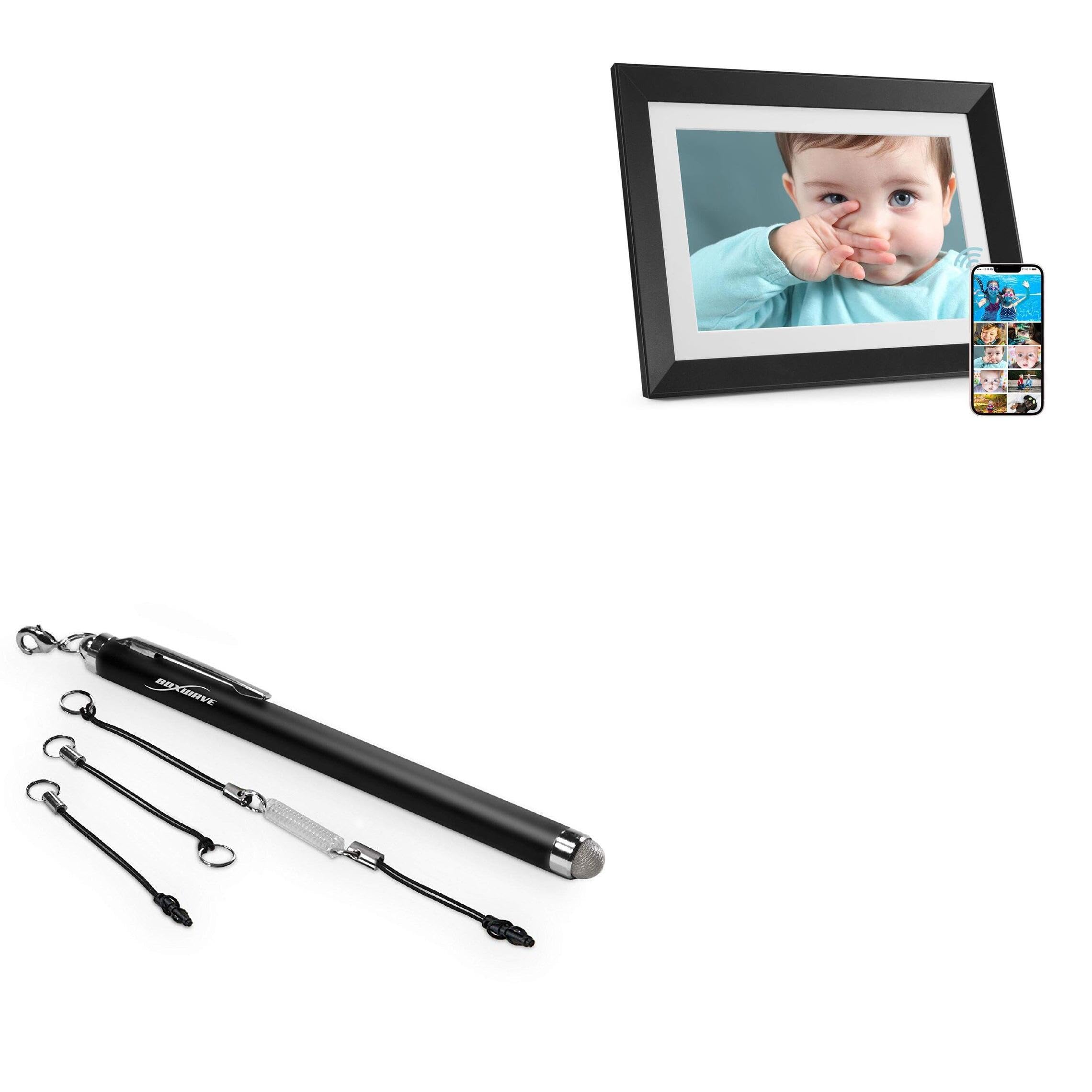 BoxWave Stylus Pen Compatible with Benibela Digital Picture Frame 10.1 in WiFi AI Smart 32gb - EverTouch Capacitive Stylus, Fiber Tip Capacitive Stylus Pen - Jet Black