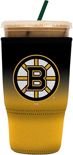 Sok It Java Sok NHL - Funda de neopreno aislada para taza de café helado y soda fría (Boston Bruins, grande 30-32 onzas)