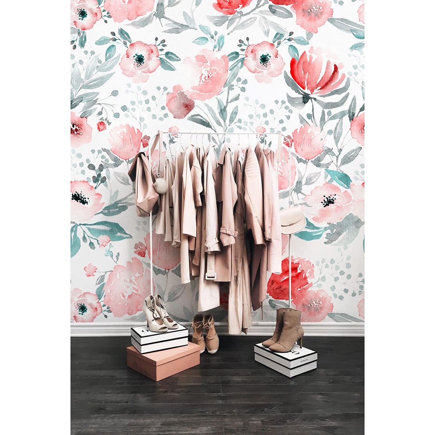 Papier peint floral 152x104 cm pour la decoration murale de salon et chambre