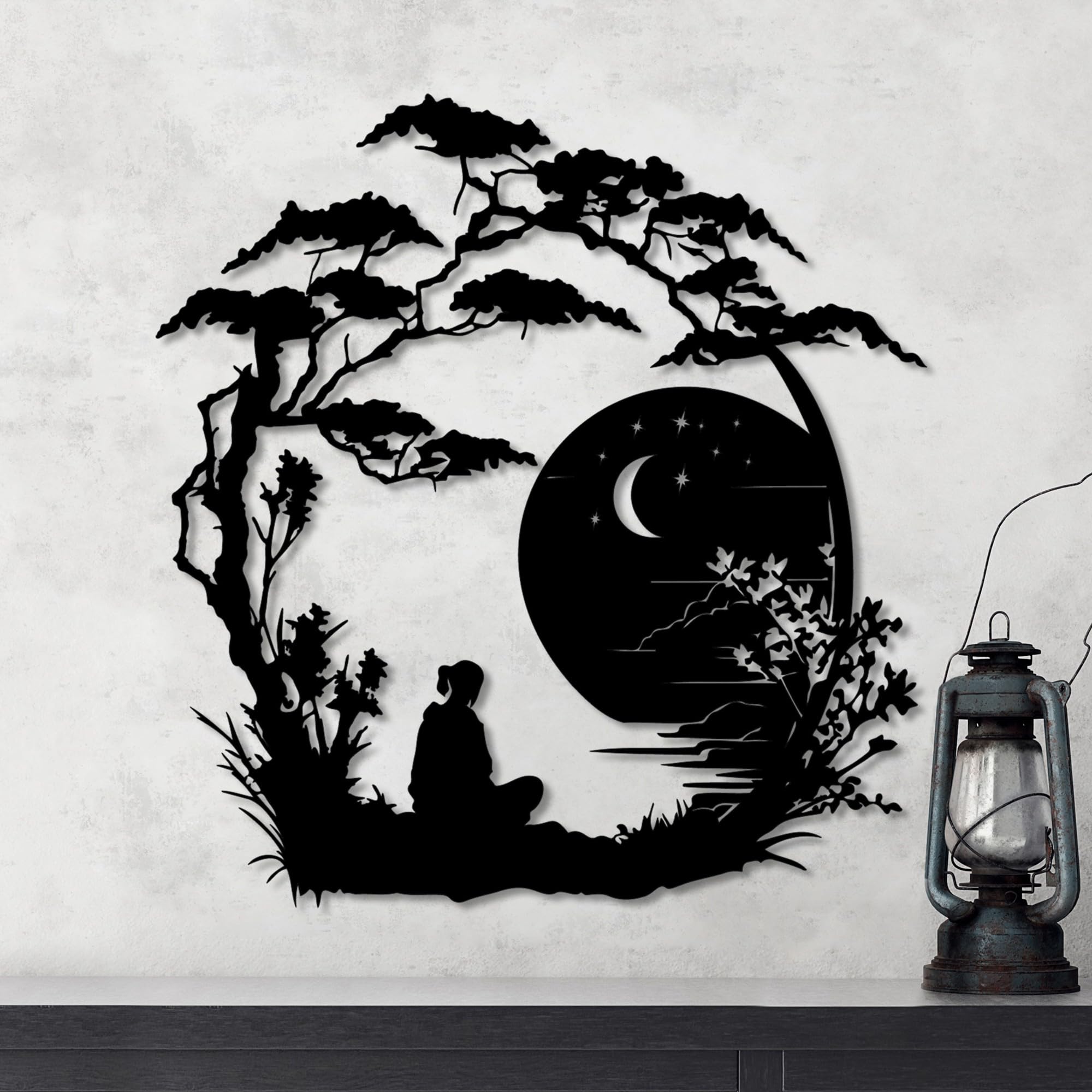 Stylish Black Decorative Metal Wall Accessory, 63 x 60 cm, 100% Metal (1.5 mm Thick), Lightweight & Durable, Perfect for Modern Home Decor