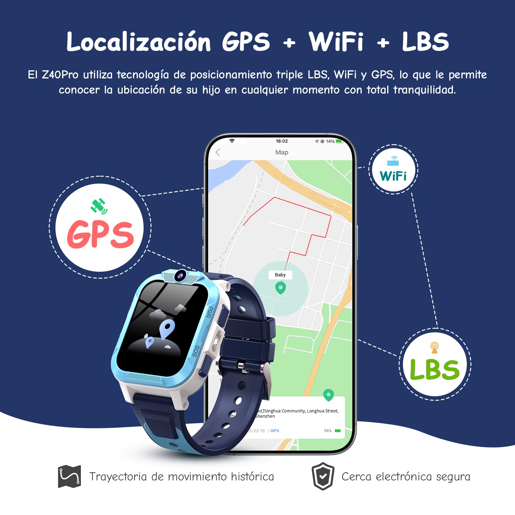 IOWODO Reloj Inteligente Niño, 4G Smartwatch Niño con Videollamada y GPS, SOS, Modo Escuela, Batería 850mAh, IP68, Regalo Ideal para Niños de 5-14 Años