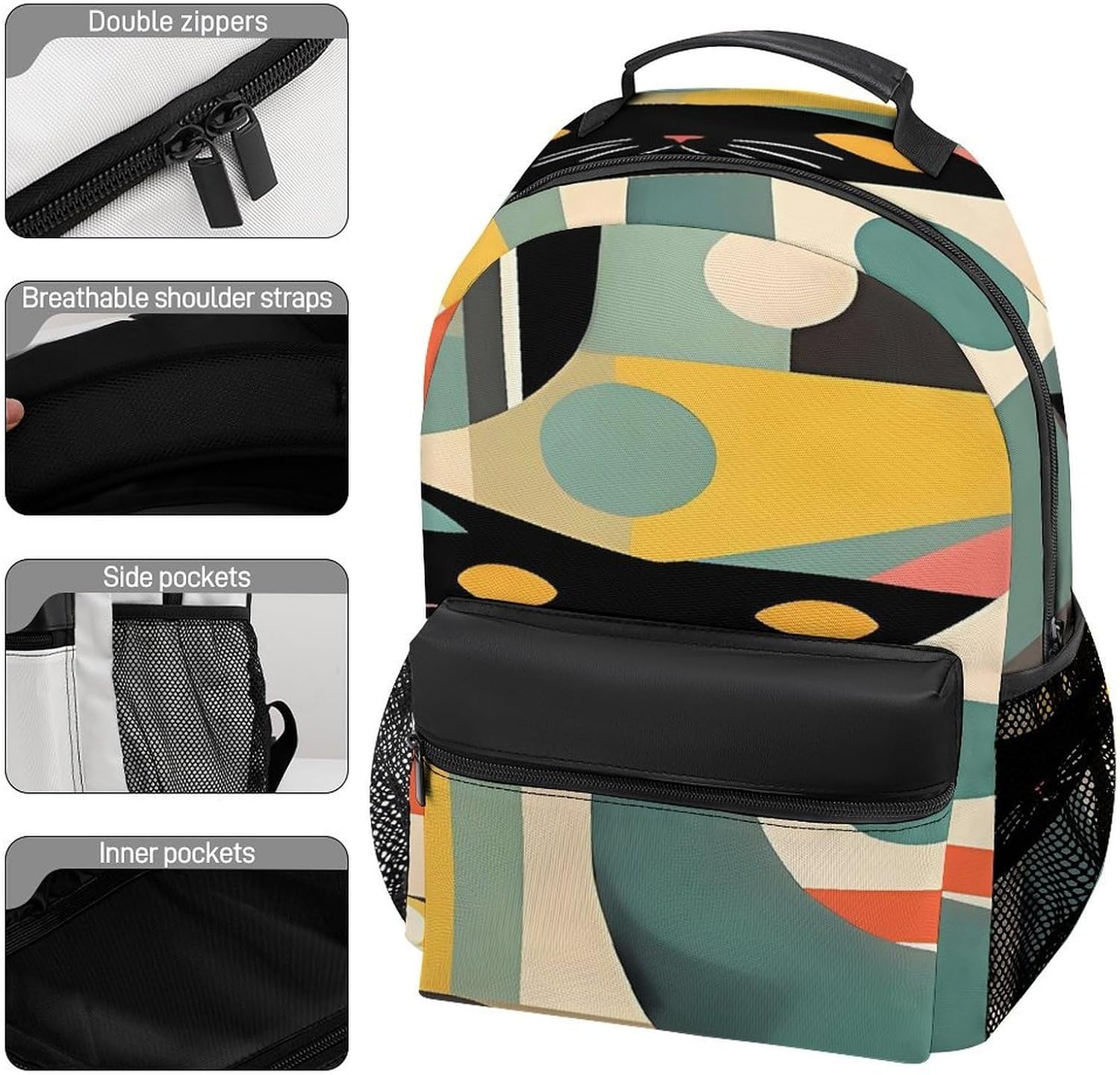 Mid-Century Modern Art Laptop Backpack for Men Women 16 Inch image 3