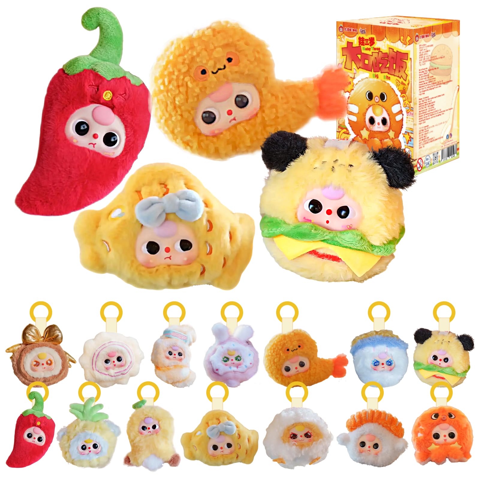 TOP TOY x Baby Three, Plush Pendant Series, 1 Piece, Blind, Box Figure, Plastic Model, Premium Toy, Soft Toy, Birthday Gift, Original Character, Christmas Gift Collector : Toys & Games