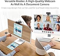 Vista 2 de j5create Cámara web y cámara de documentos de modo dual 1080P con enfoque automático y manual, cubierta magnética de privacidad para PC