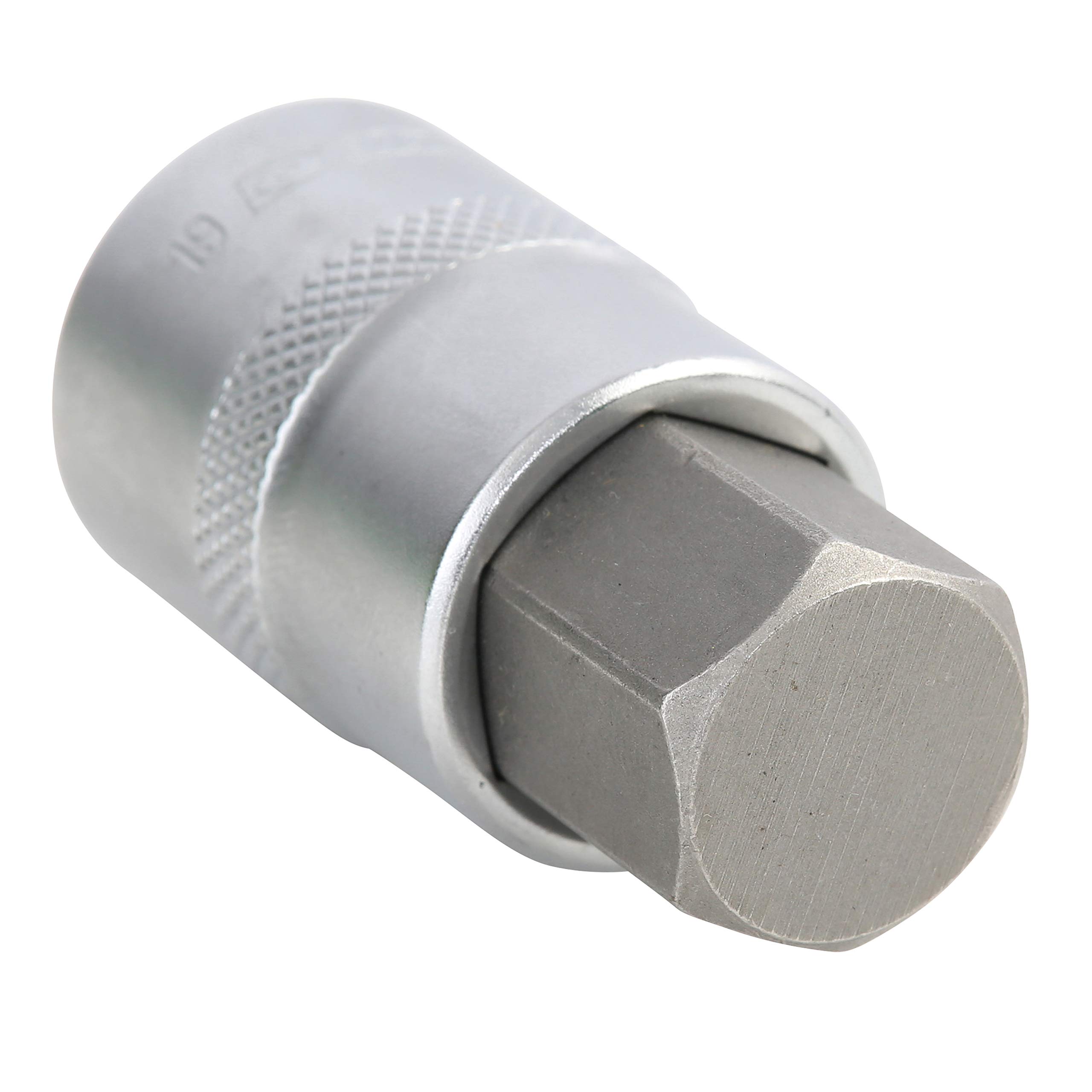 OEMTOOLS 22844 19 mm metryczne gniazdo bitowe sześciokątne, napęd 1/2, narzędzie do naprawy samochodów mechanika, trwała stal S2, ten potężny bit sześciokątny może obsługiwać duży moment obrotowy