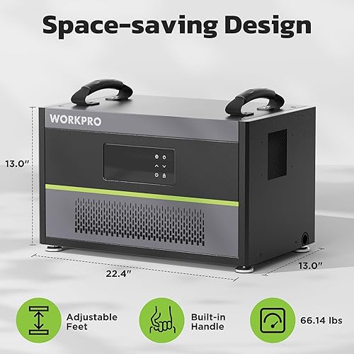 Miniatura 9 de WORKPRO Deshumidificador de espacio de arrastre, deshumidificador comercial de 145 pintas para sótano, almacén y garaje, cubre 6000 pies cuadrados,