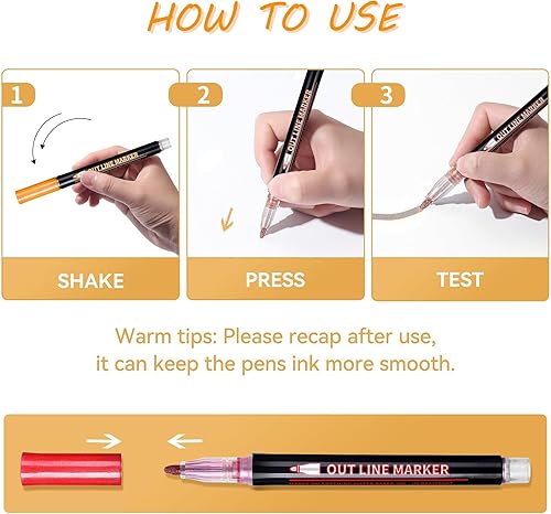 Miniatura 4 de THE M LISHA Marcadores brillantes, juego de bolígrafos metálicos con purpurina para niños y adultos, suministros escolares ideales para dibujo de