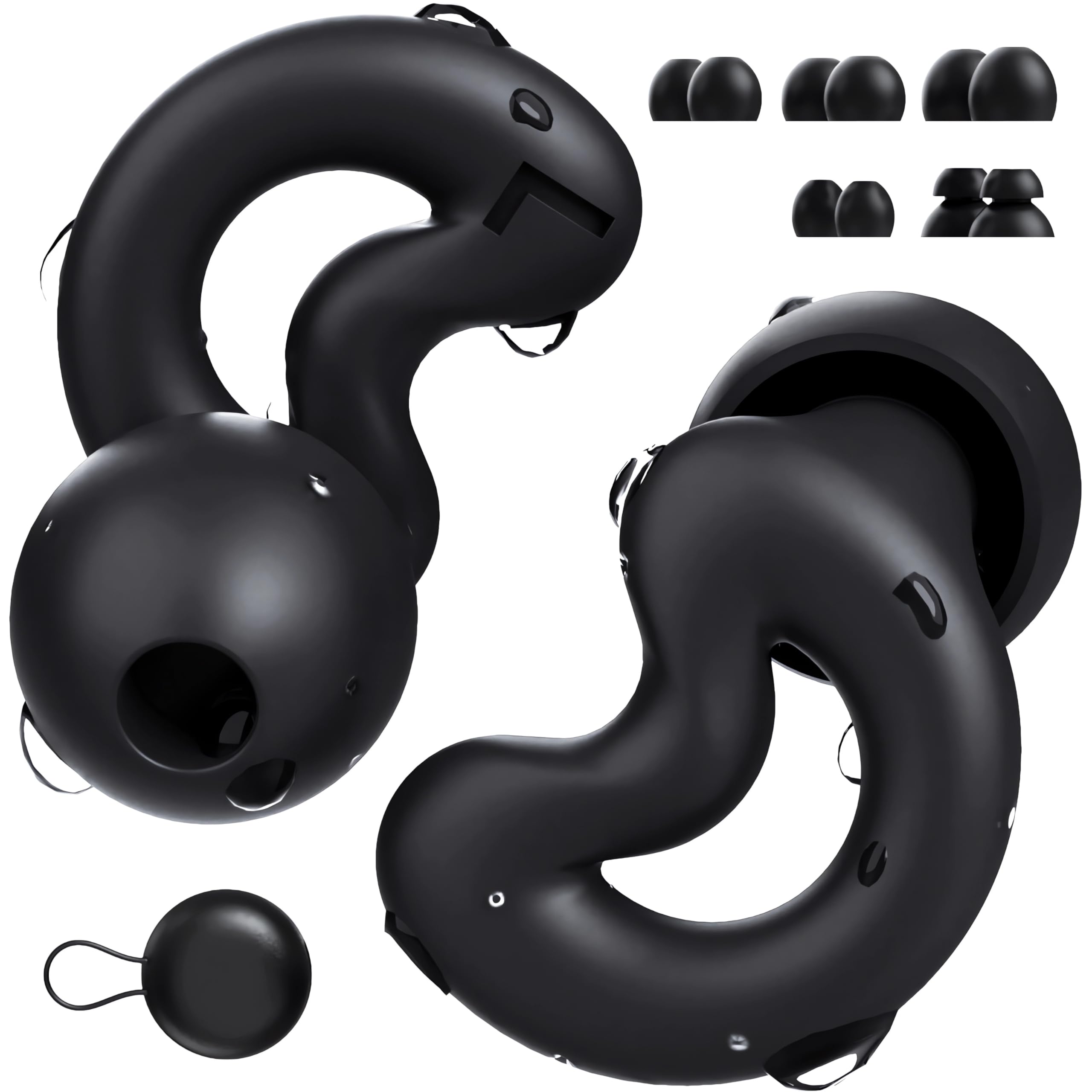 RelaxCharm Tappi Orecchie Dormire Antirumore NRR49dB - Inserti auricolari in silicone ultra morbidi e riutilizzabili per bloccare il russare nel sonno - 10 inserti auricolari in XS/S/M/L/Doppio strato