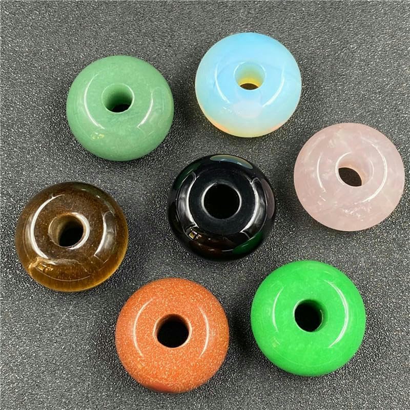 30 mm, 6 Stück, Achatperlen zur Armbandherstellung, Edelsteinperlen/Charm/Anhänger zur Schmuckherstellung, zufällige Auswahl, 30 mm, 6 Stück