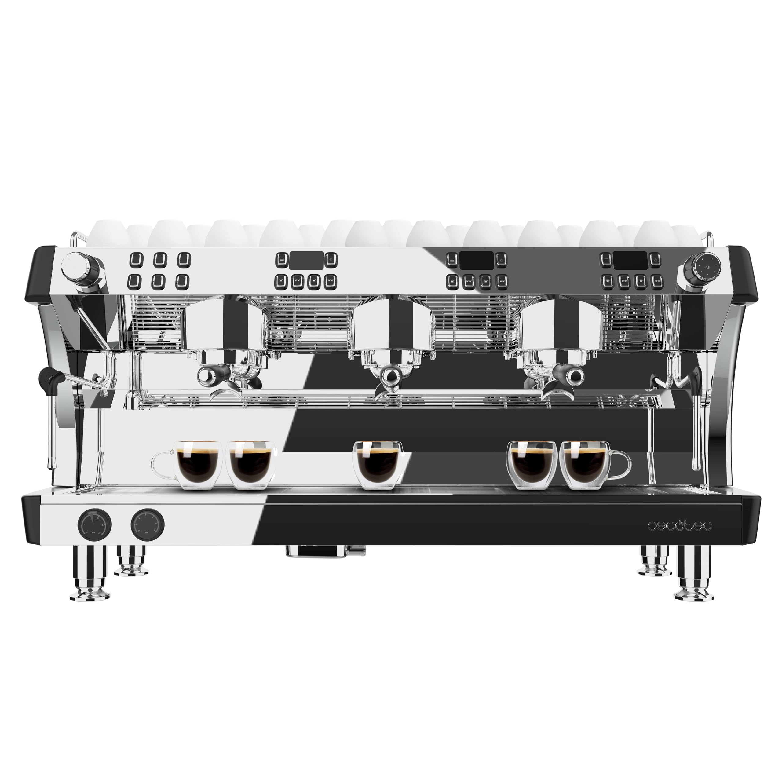 Cecotec Cafetera Express Barista Baristeo Mattina 3X. 4200W, Bomba Rotatoria 9 Bares, Caldera Triple, Pantalla Pid, Caudalímetro, Doble Manómetro, 4200W, Extracción Crema, Diseño Profesional