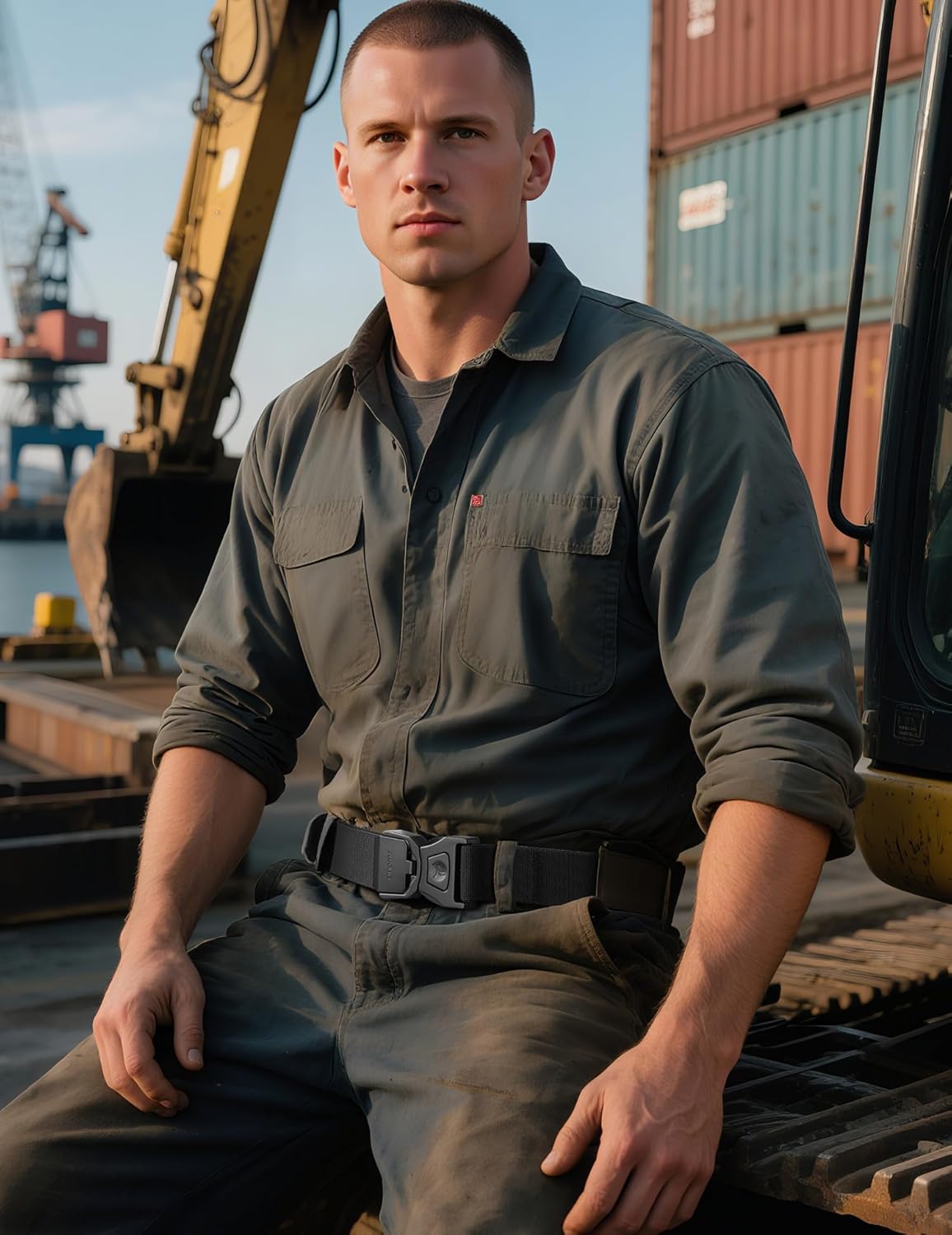 JUKMO Quick Release Tactical Belt, Military Work 1.5" Nylon Web Golf Belt with Heavy Duty Seatbelt Buckle - Image 6