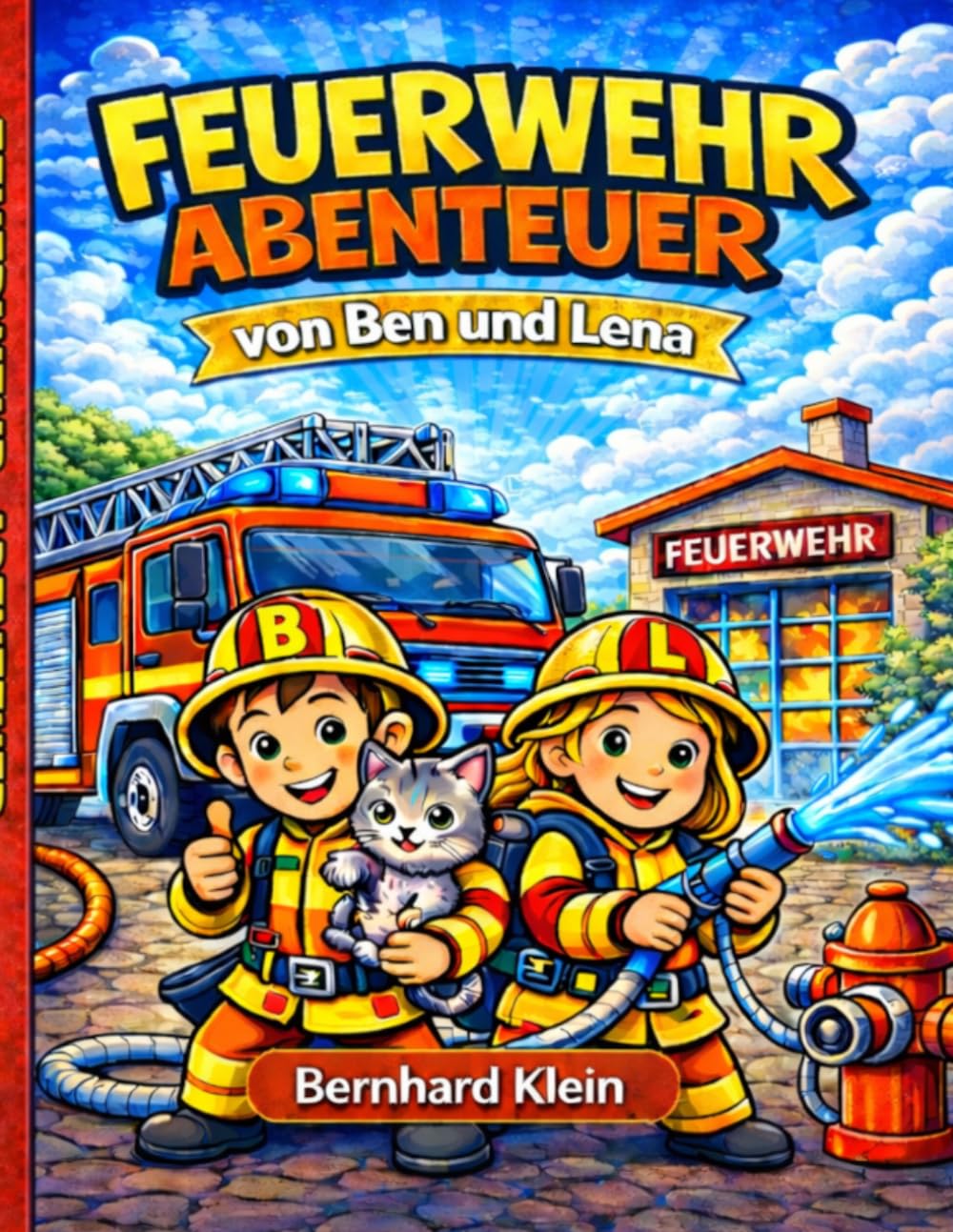 Feuerwehr Abenteuer von Ben und Lena: Großes Feuerwehr Ausmalbuch für Kinder | 100 spannende Feuerwehreinsätze zum Ausmalen | Feuerwehrfahrzeuge, ... | Für Buben und Mädchen von 5–8 Jahren