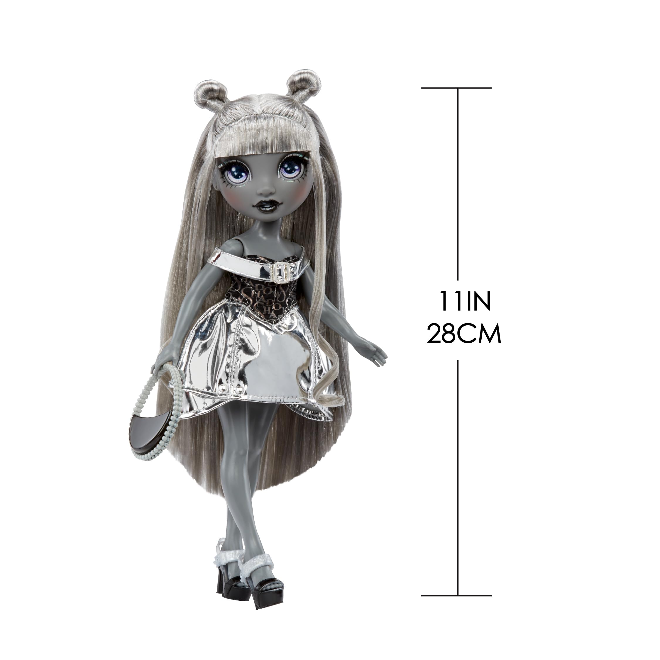 Rainbow High Shadow High Luna Madison, Grayscale 28cm Fashion Doll, Metallic Grey Outfit and Hair, Stylish Handbag - Image 3