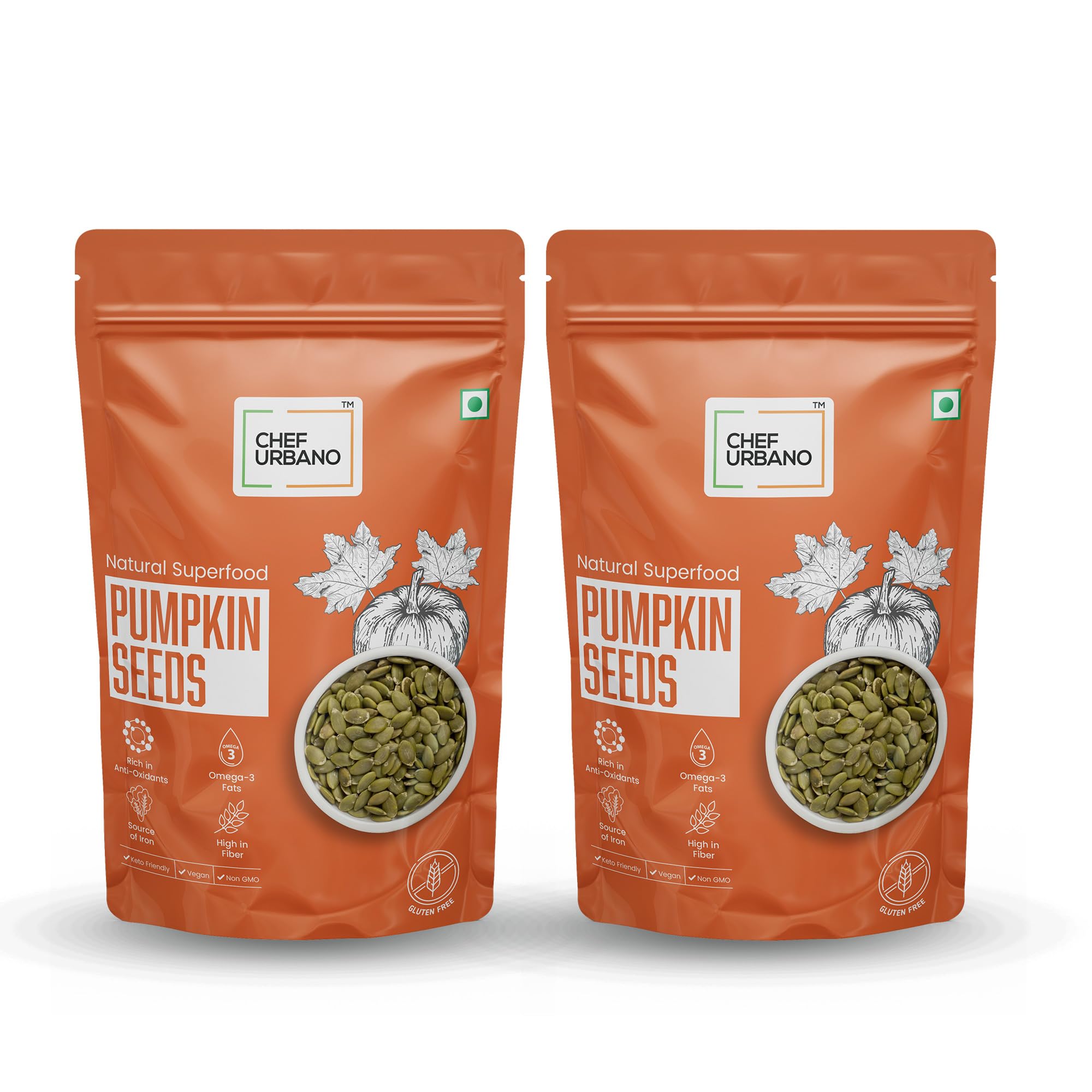 Chef Urbano Pumpkin Seeds 280g Pack of 2 | Raw and Natural | Immunity Booster | Rich in Protein and Fiber | Seeds for Eating | Diet Food (B0D3XR2Y4H) Amazon Price History, Amazon Price Tracker
